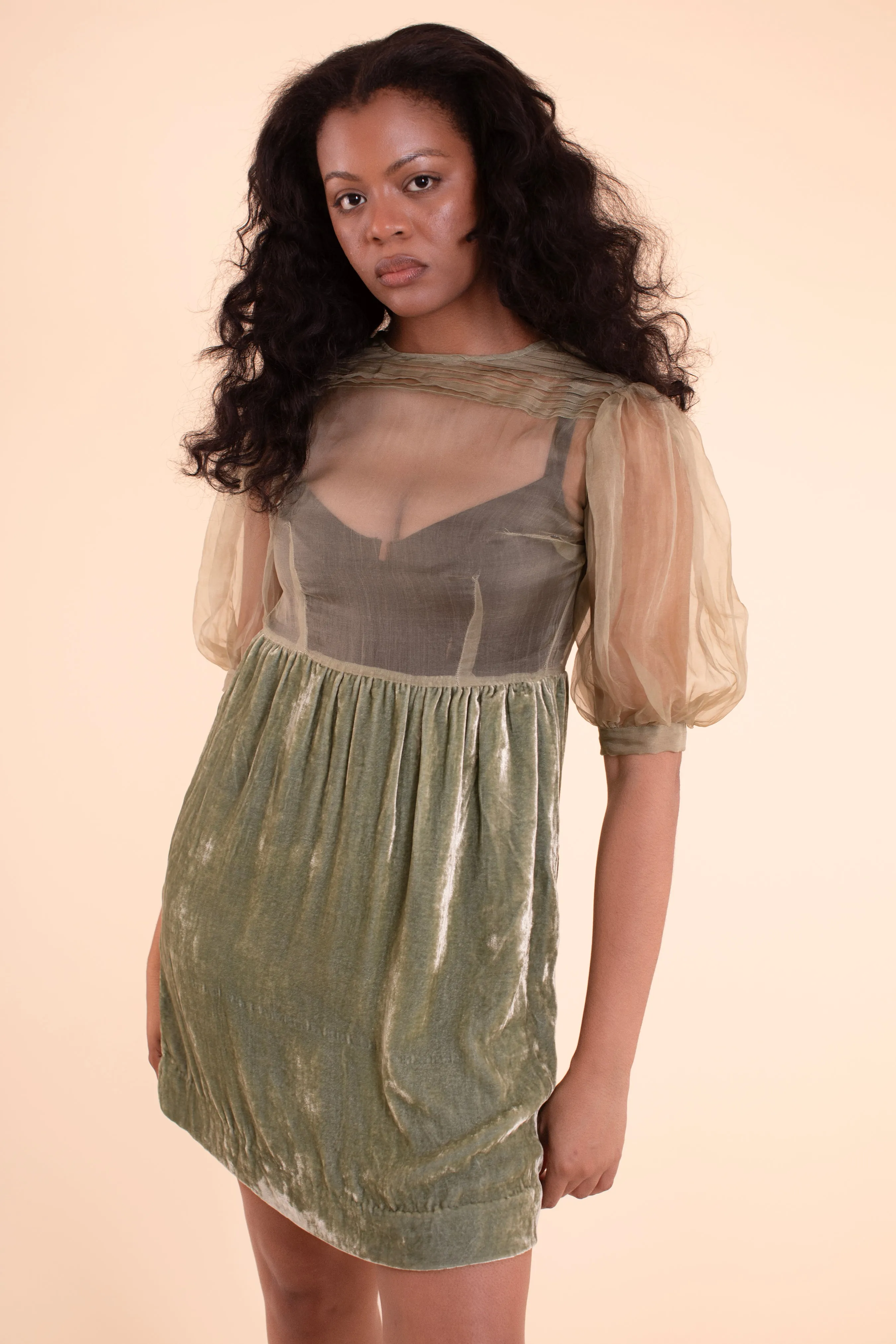 Blythe Dress - HKM - Sage Silk Velvet sold by Samantha Pleet product image thumbnail 2