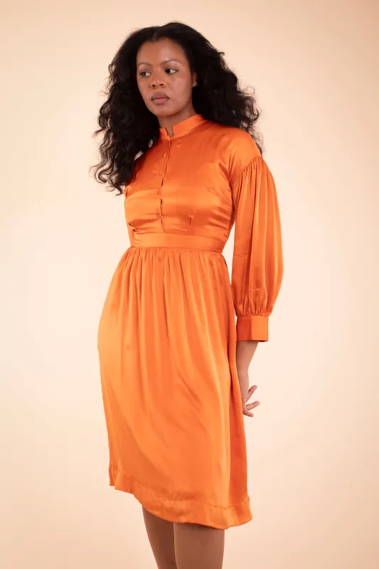 Hilda Dress - HKM - Pumkin Silk Satin sold by Samantha Pleet