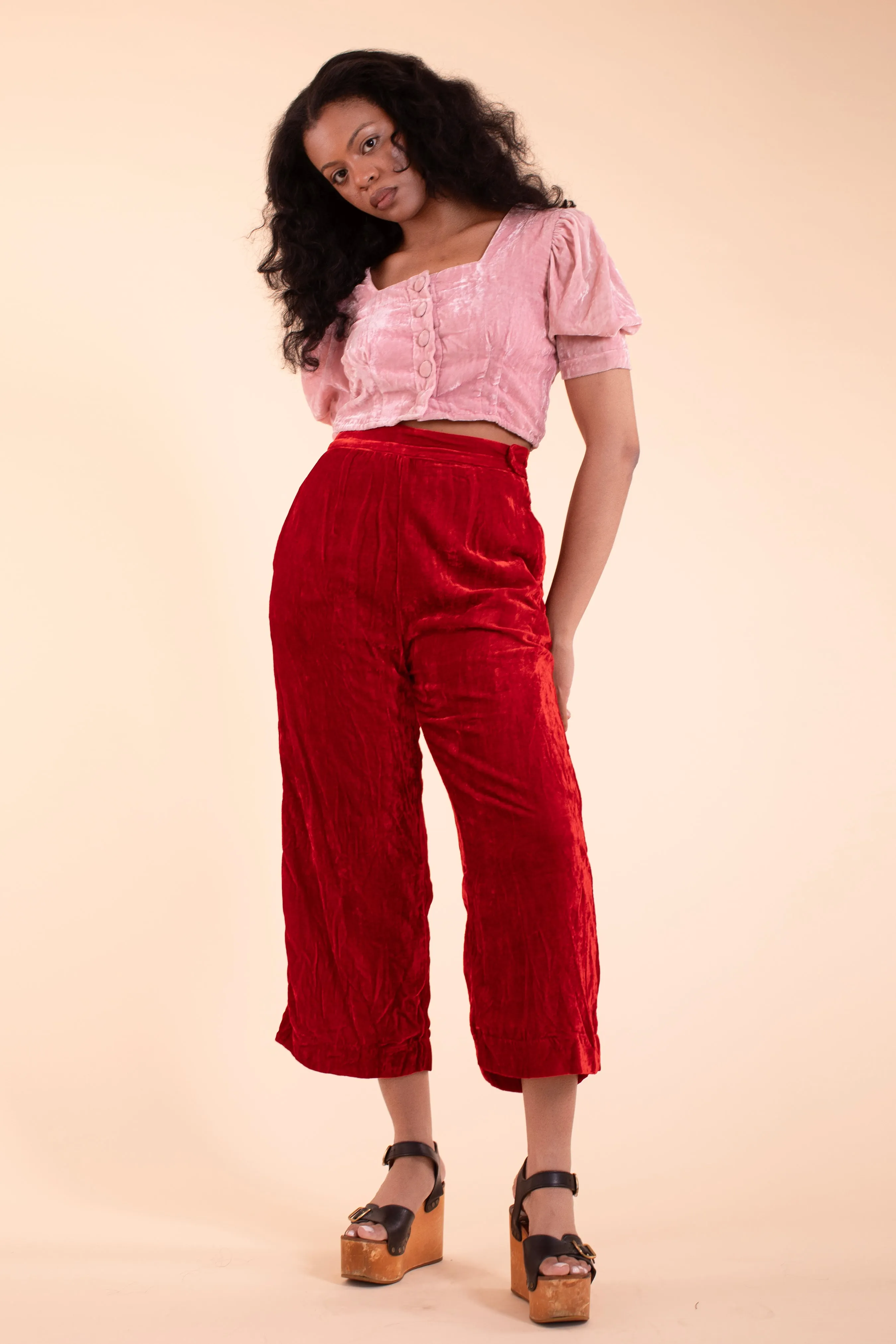 Tudor Trouser - HKM - Red Silk Velvet sold by Samantha Pleet product image thumbnail 3