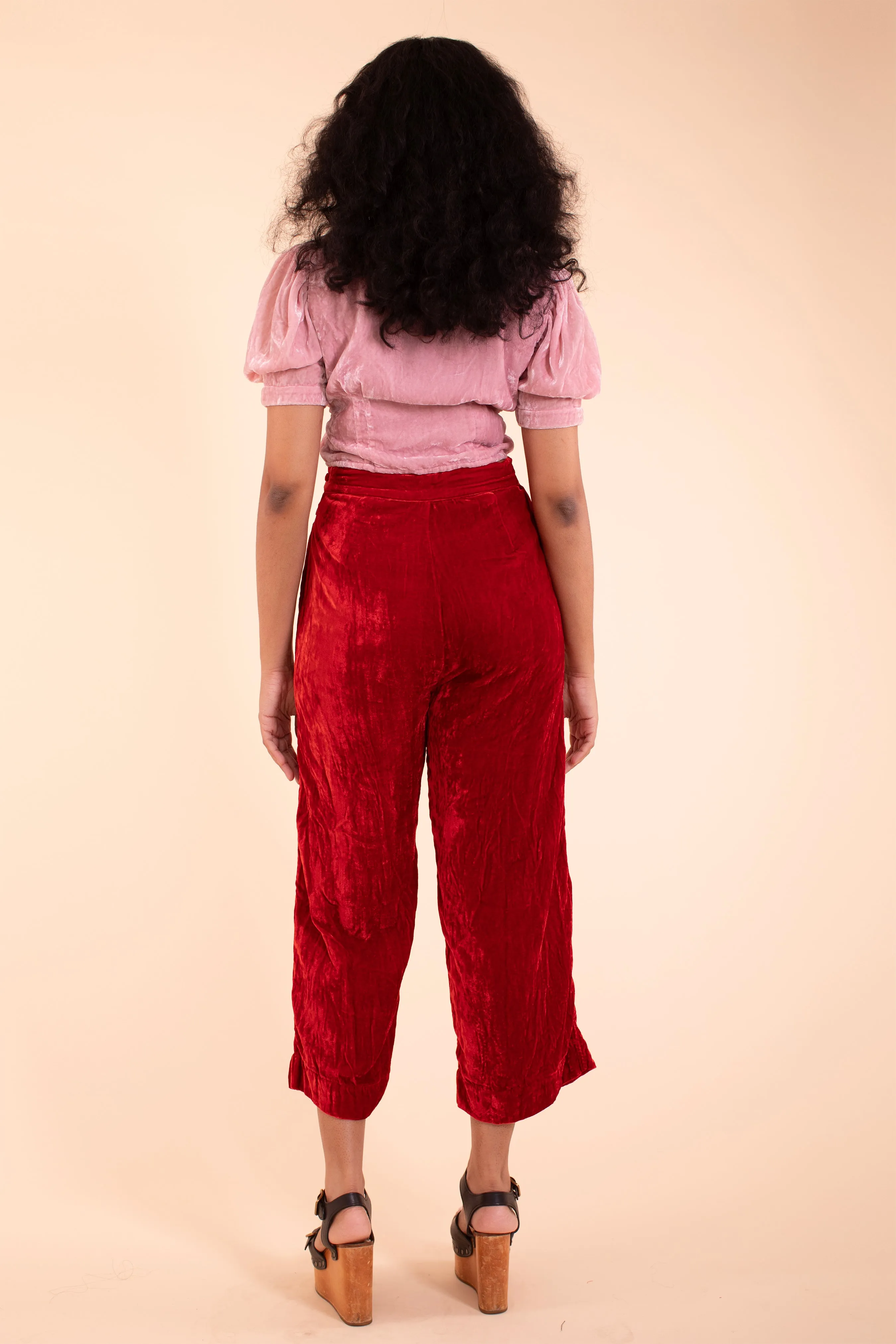 Tudor Trouser - HKM - Red Silk Velvet sold by Samantha Pleet product image thumbnail 2