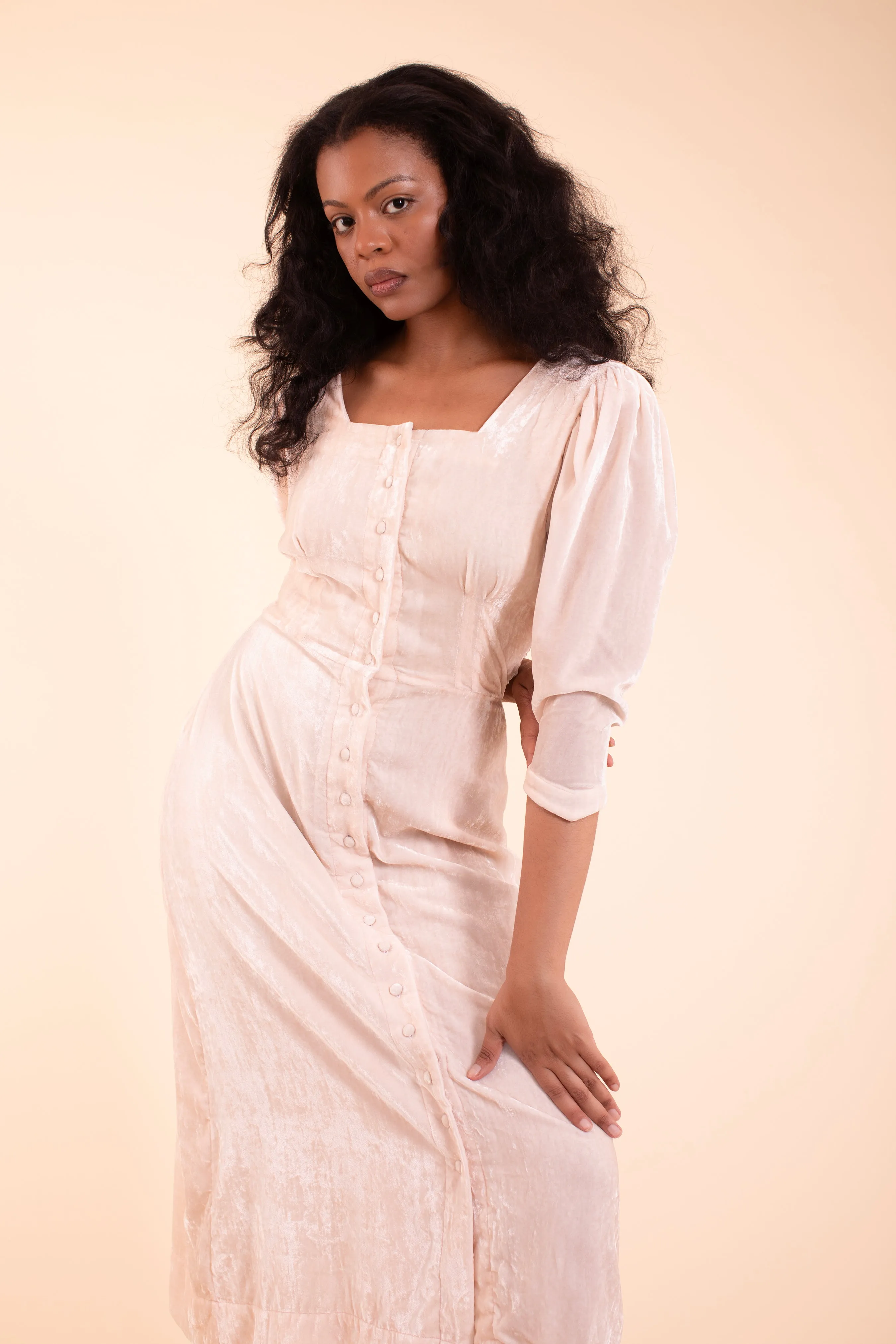 Adele Dress - HKM - Blush Silk Velvet sold by Samantha Pleet product image thumbnail 2
