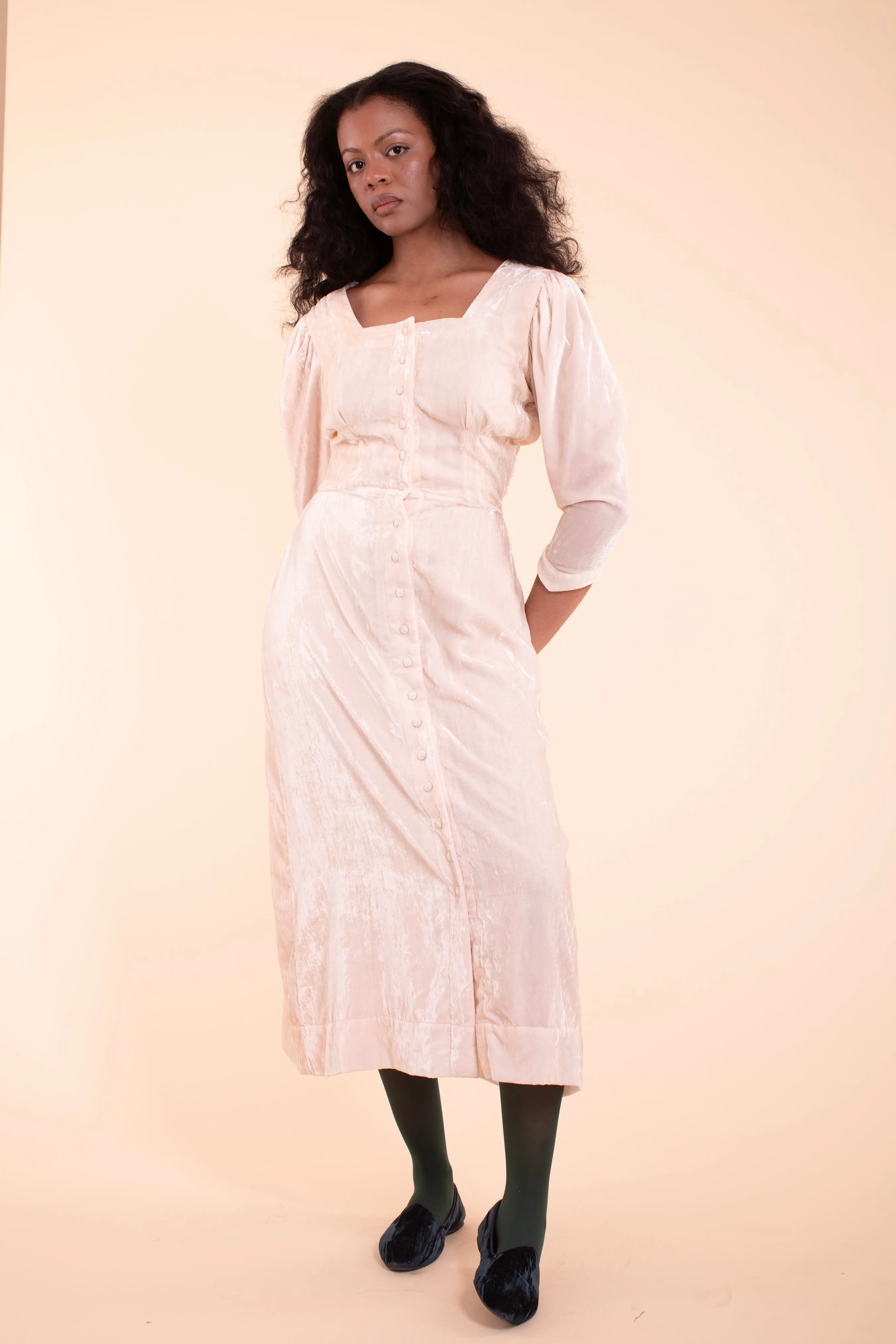 Adele Dress - HKM - Blush Silk Velvet sold by Samantha Pleet product image thumbnail 4