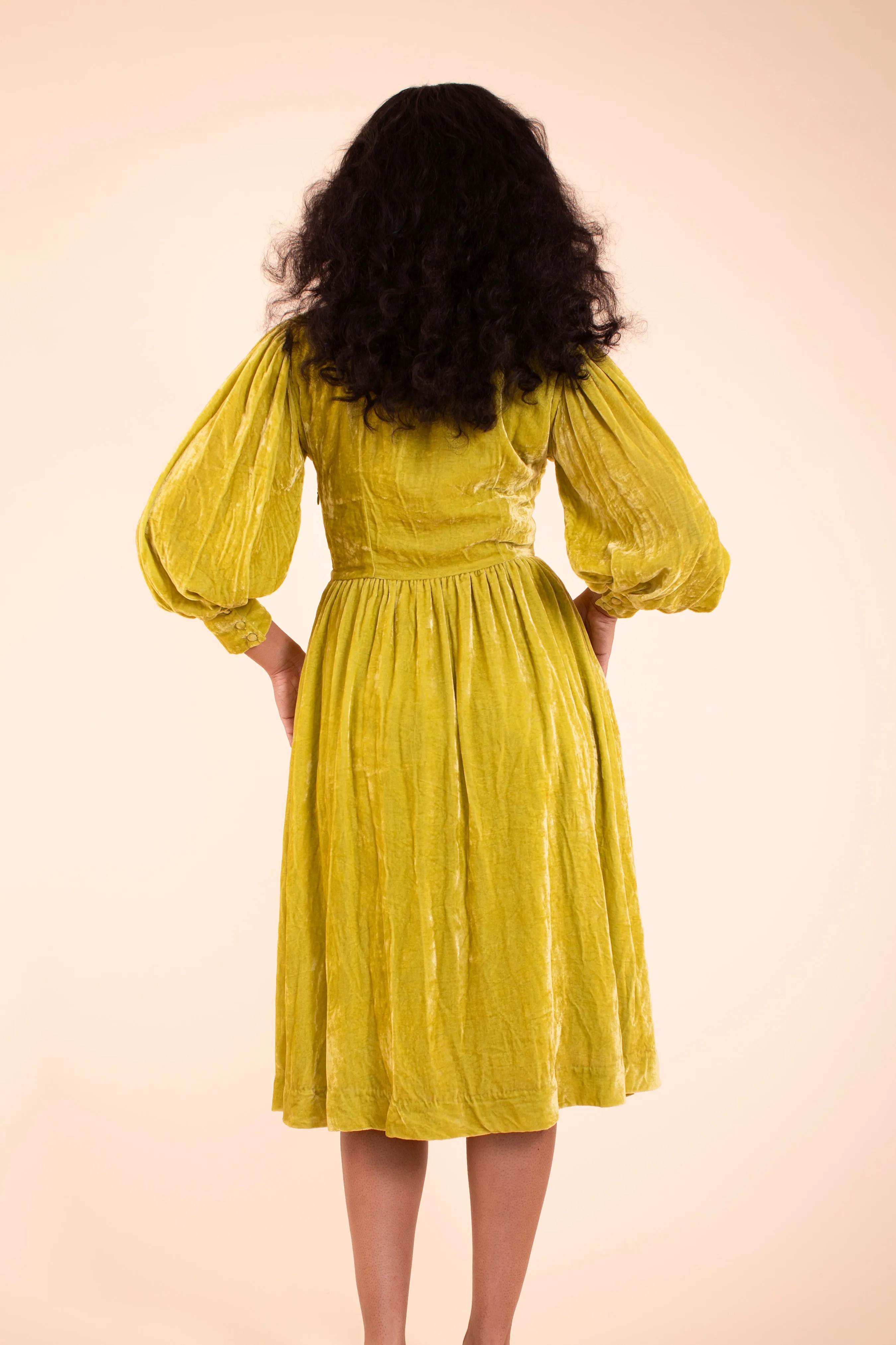 Everdene Dress - HKM - Chartreuse Silk Velvet sold by Samantha Pleet product image thumbnail 2