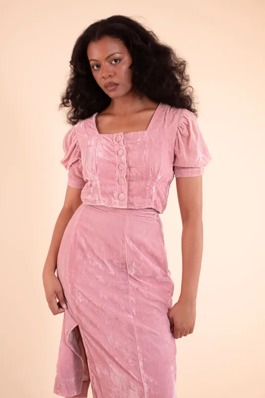 Eyre Blouse - HKM - Peony Silk Velvet sold by Samantha Pleet