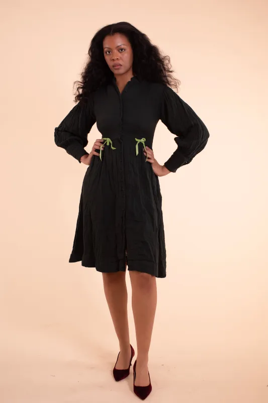 Helen Dress - HKM - Black with Green Bows sold by Samantha Pleet