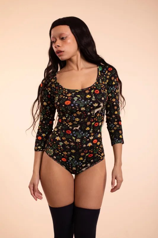 Primrose Leotard - Black Illuminated sold by Samantha Pleet