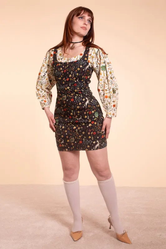 Rose Vine Mini Dress - Black Illuminated made by Samantha Pleet