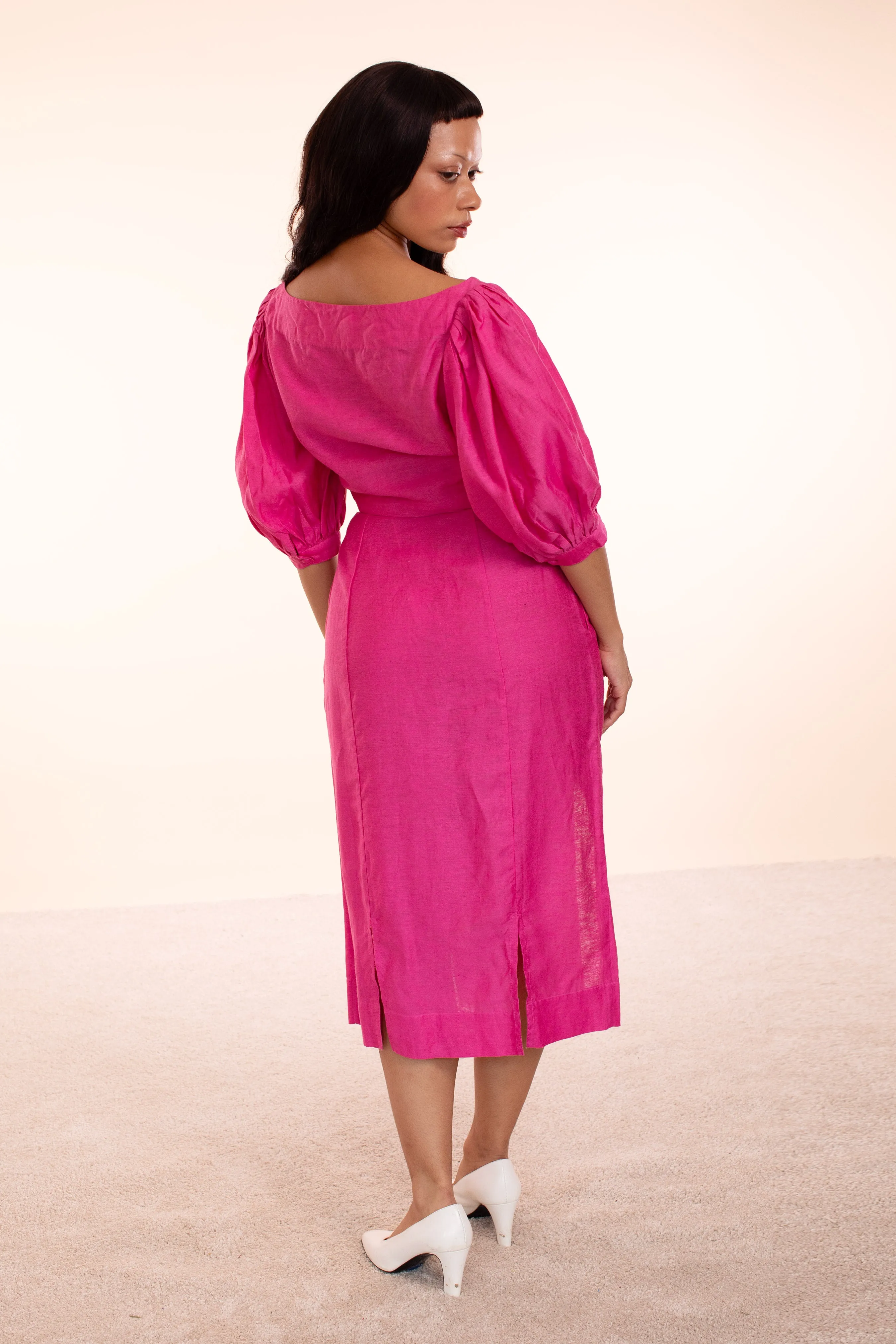Round neck blouse- HKM - Raspberry Rose Linen sold by Samantha Pleet product image thumbnail 4