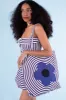 Flower Vortex Tote - Indigo/Ivory Stripe sold by Samantha Pleet