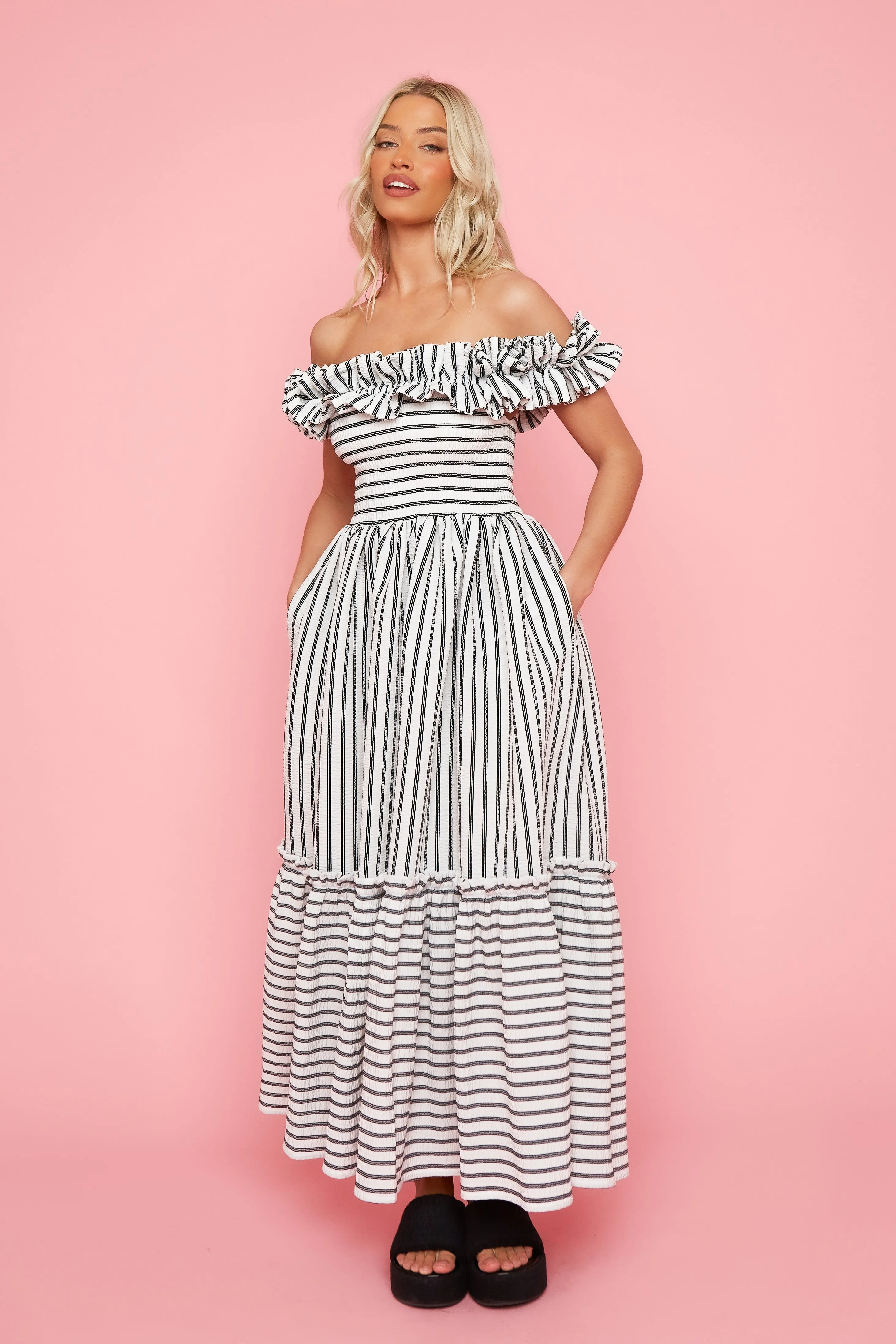 Sadie Dress - Black & White Stripe sold by Molby the Label product image thumbnail 3