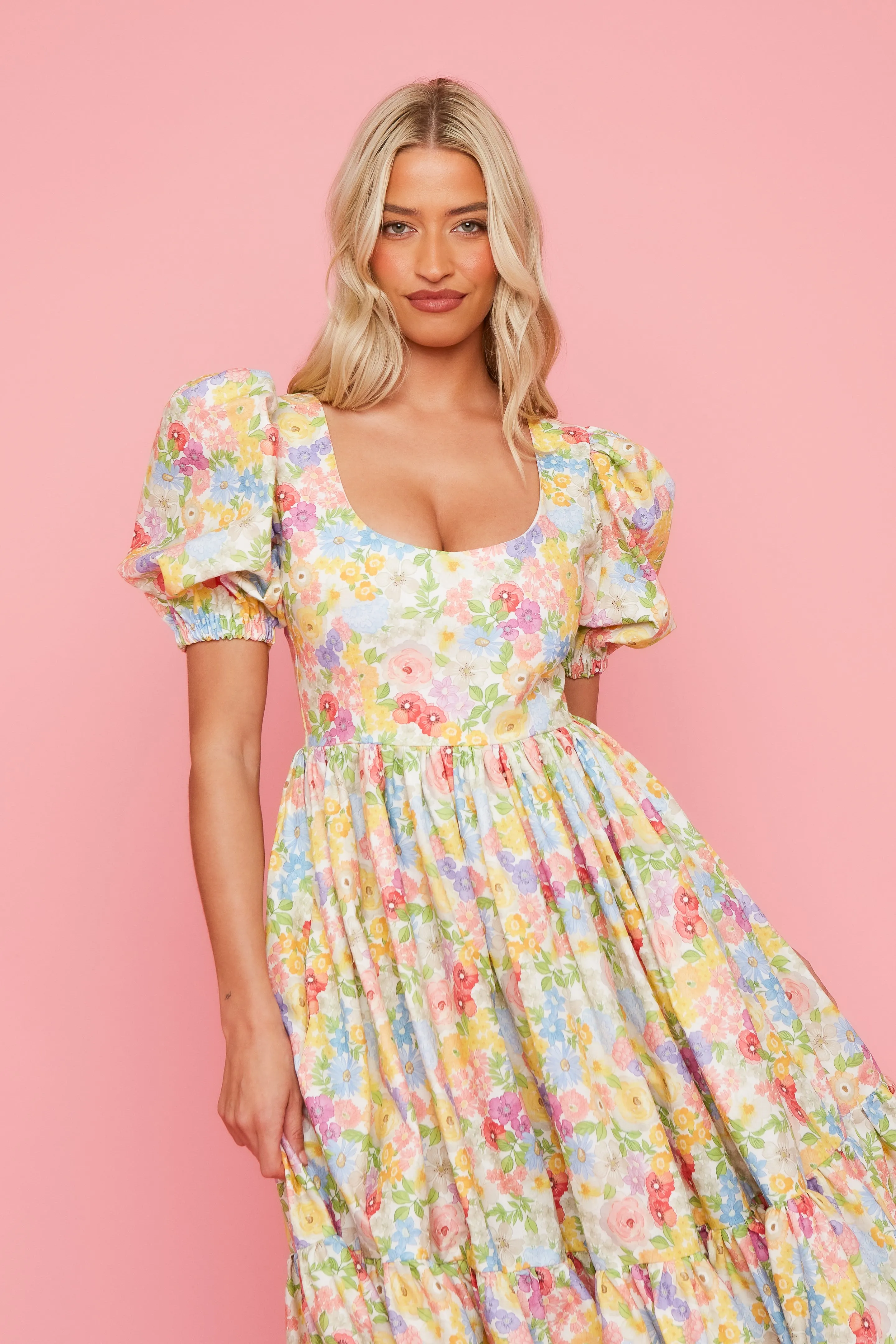 Whitney Dress - White Garden Floral sold by Molby the Label product image thumbnail 3