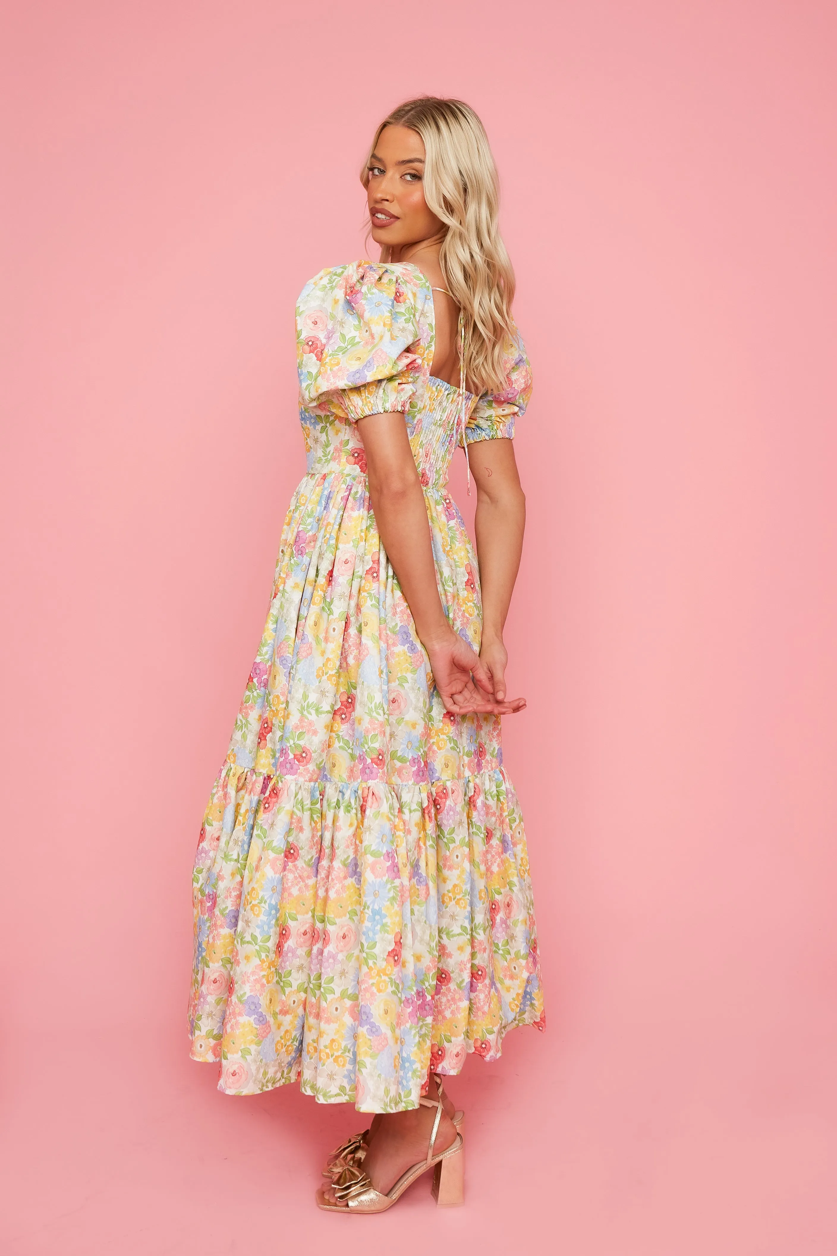 Whitney Dress - White Garden Floral sold by Molby the Label product image thumbnail 4