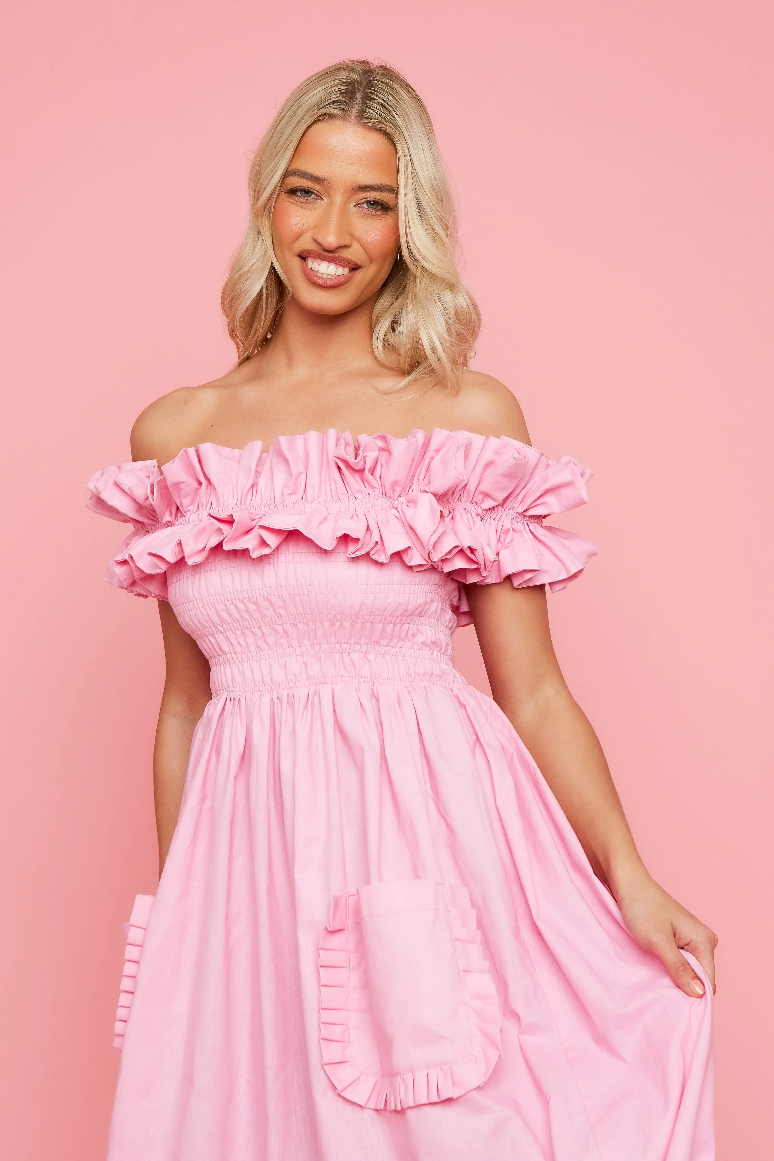 Sofia Dress - Pink Linen sold by Molby the Label product image thumbnail 4