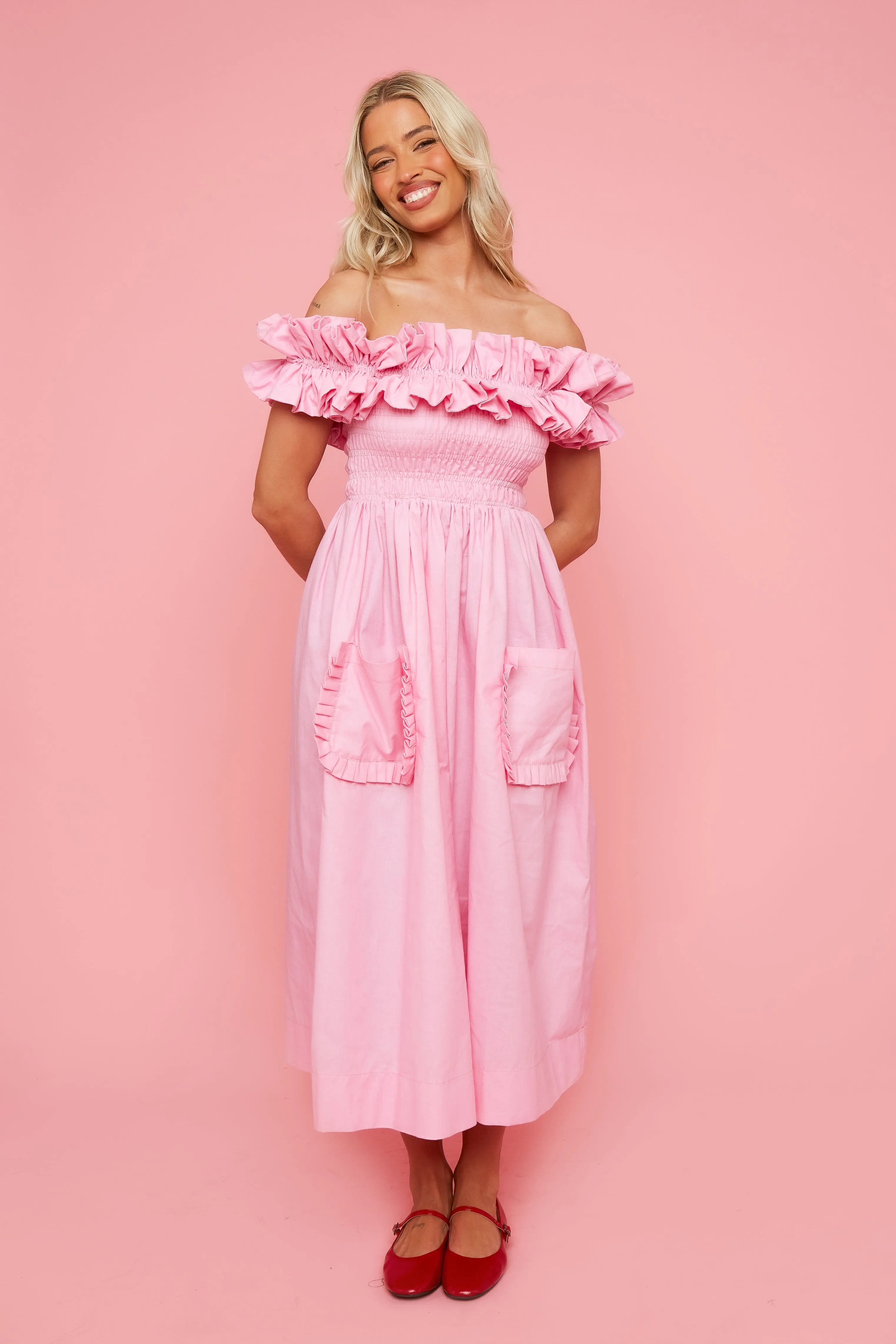 Sofia Dress - Pink Linen sold by Molby the Label product image thumbnail 2