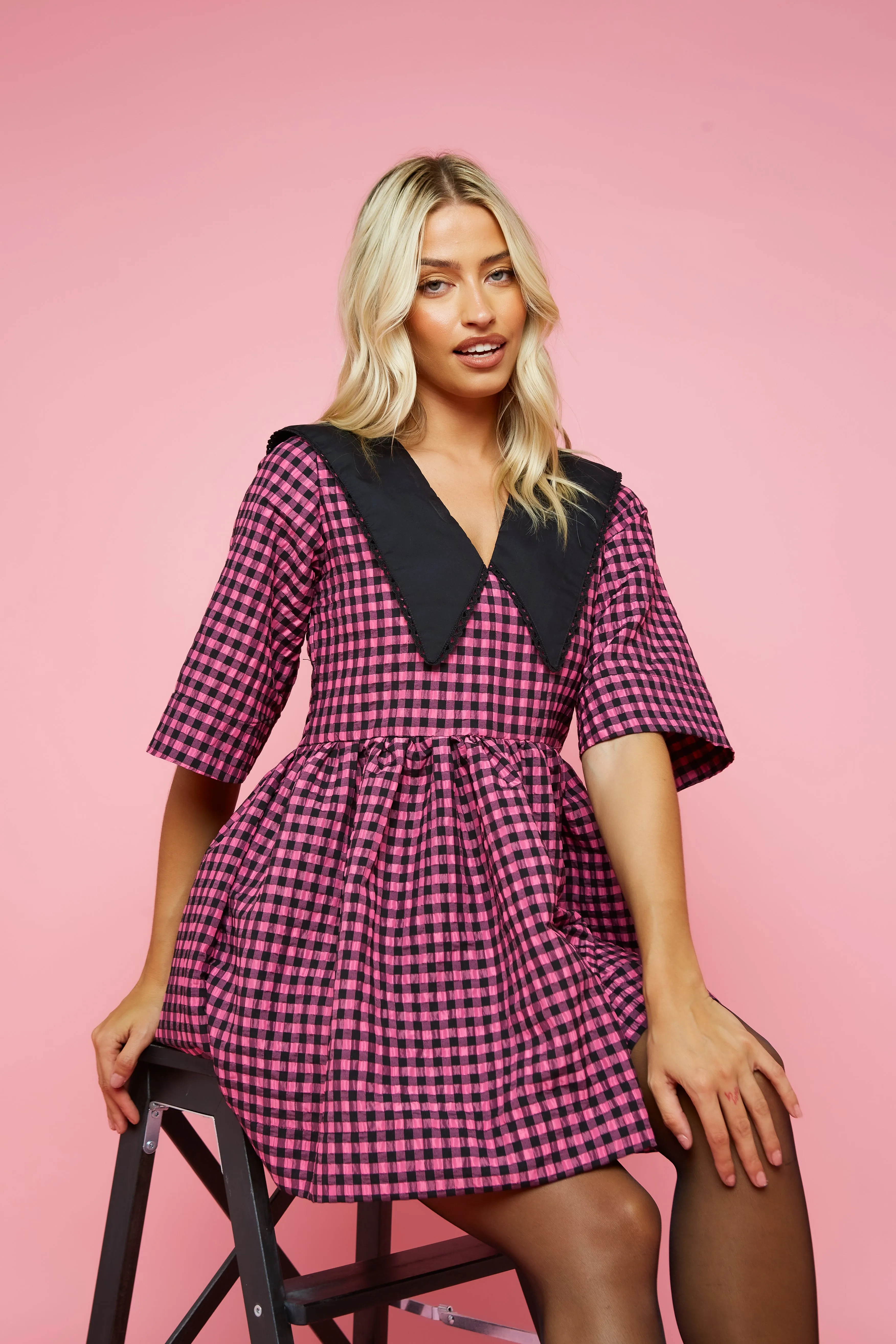 Aggy Dress - Pink Gingham STOCK sold by Molby the Label product image thumbnail 2