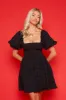 Olive Dress - Black Smocked Cotton Mini sold by Molby the Label
