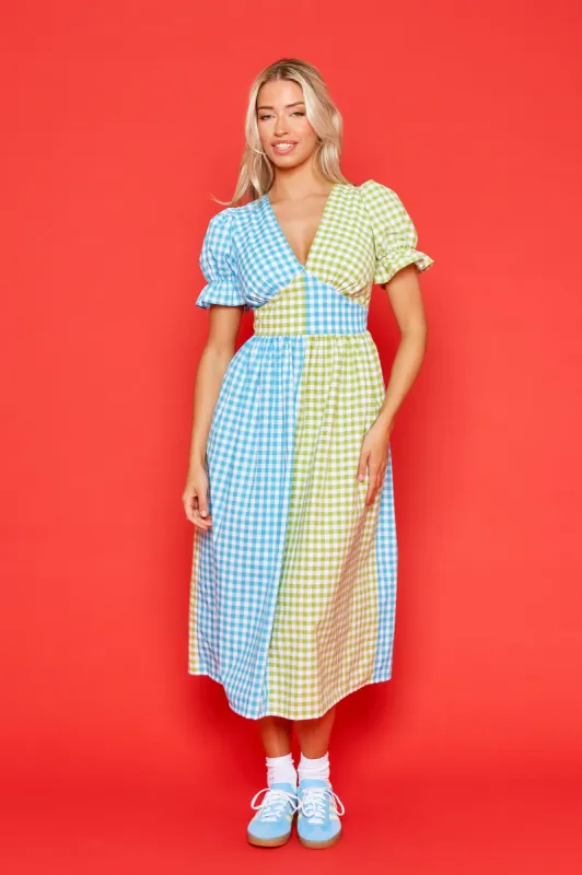 Tilda Dress - Blue & Green STOCK sold by Molby the Label
