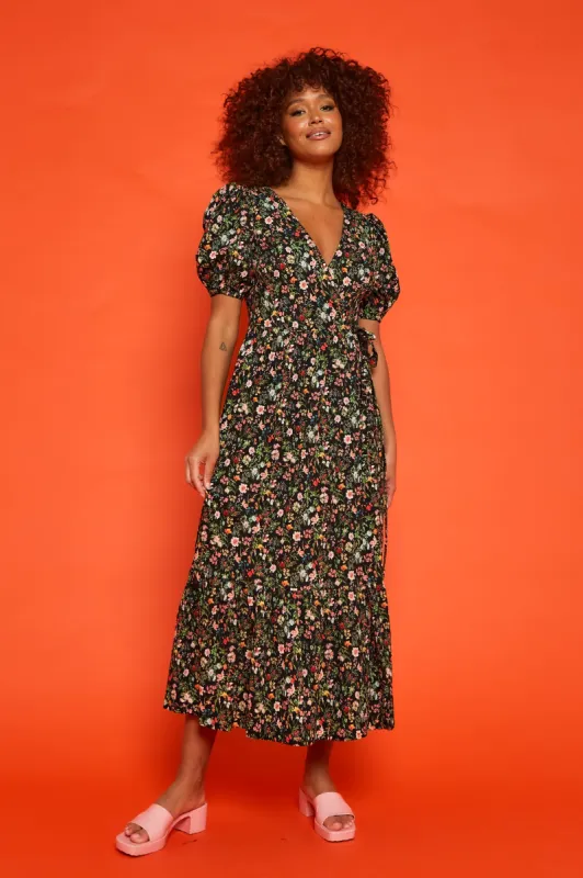 Wilma Dress - Black Floral STOCK sold by Molby the Label