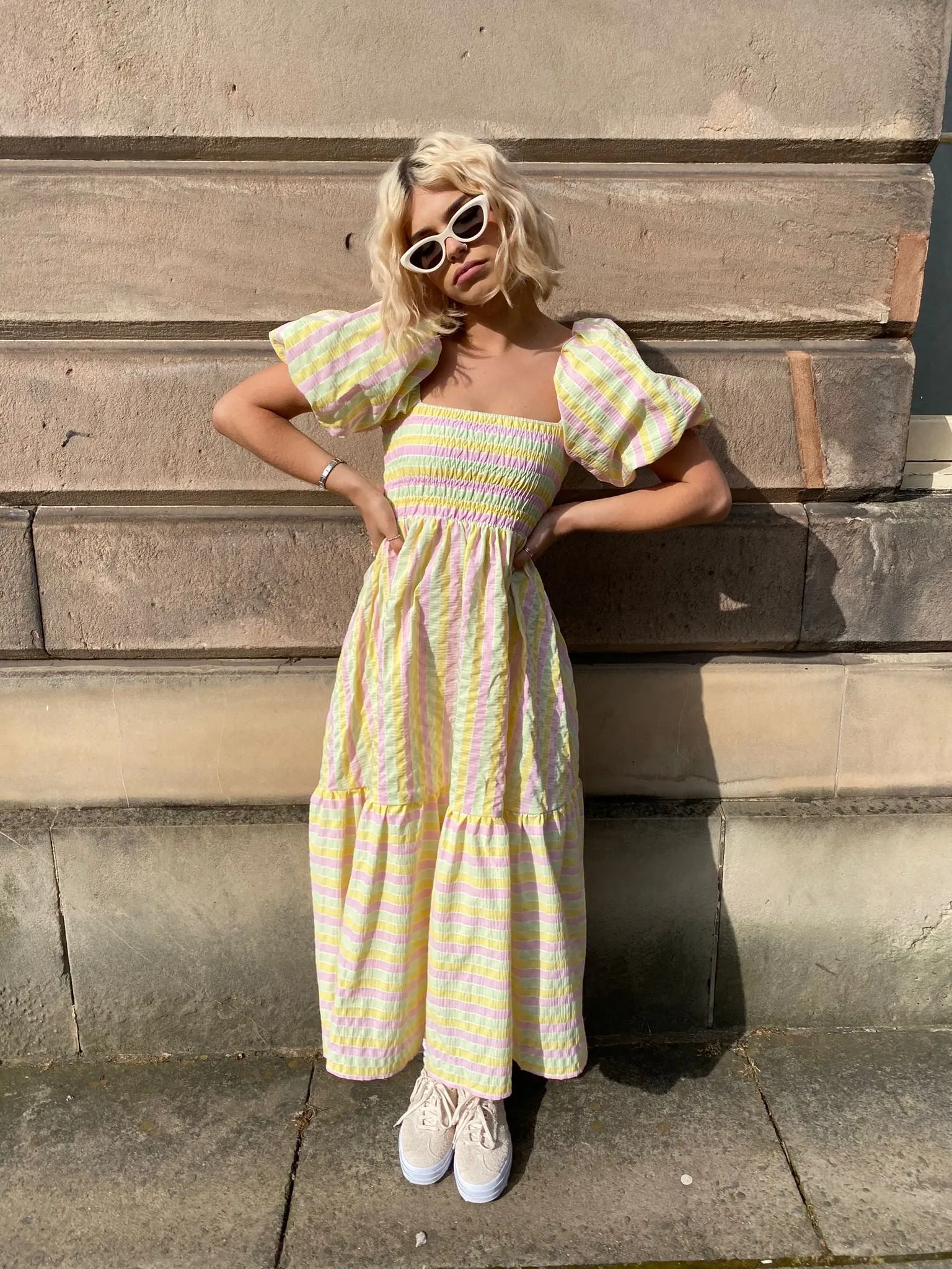 Olive Dress - Pastel Stripe Seersucker STOCK sold by Molby the Label product image thumbnail 2