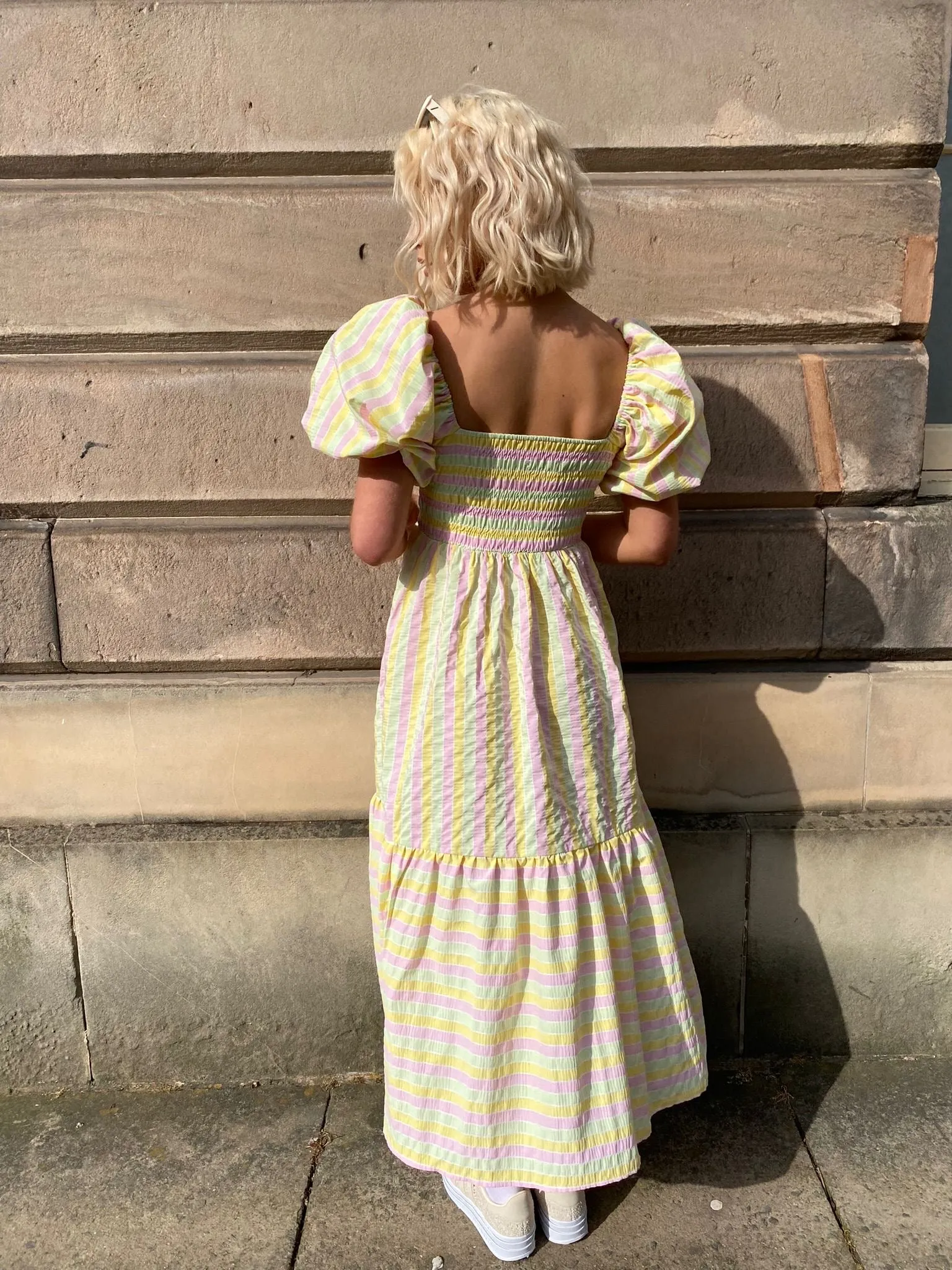 Olive Dress - Pastel Stripe Seersucker STOCK sold by Molby the Label product image thumbnail 3