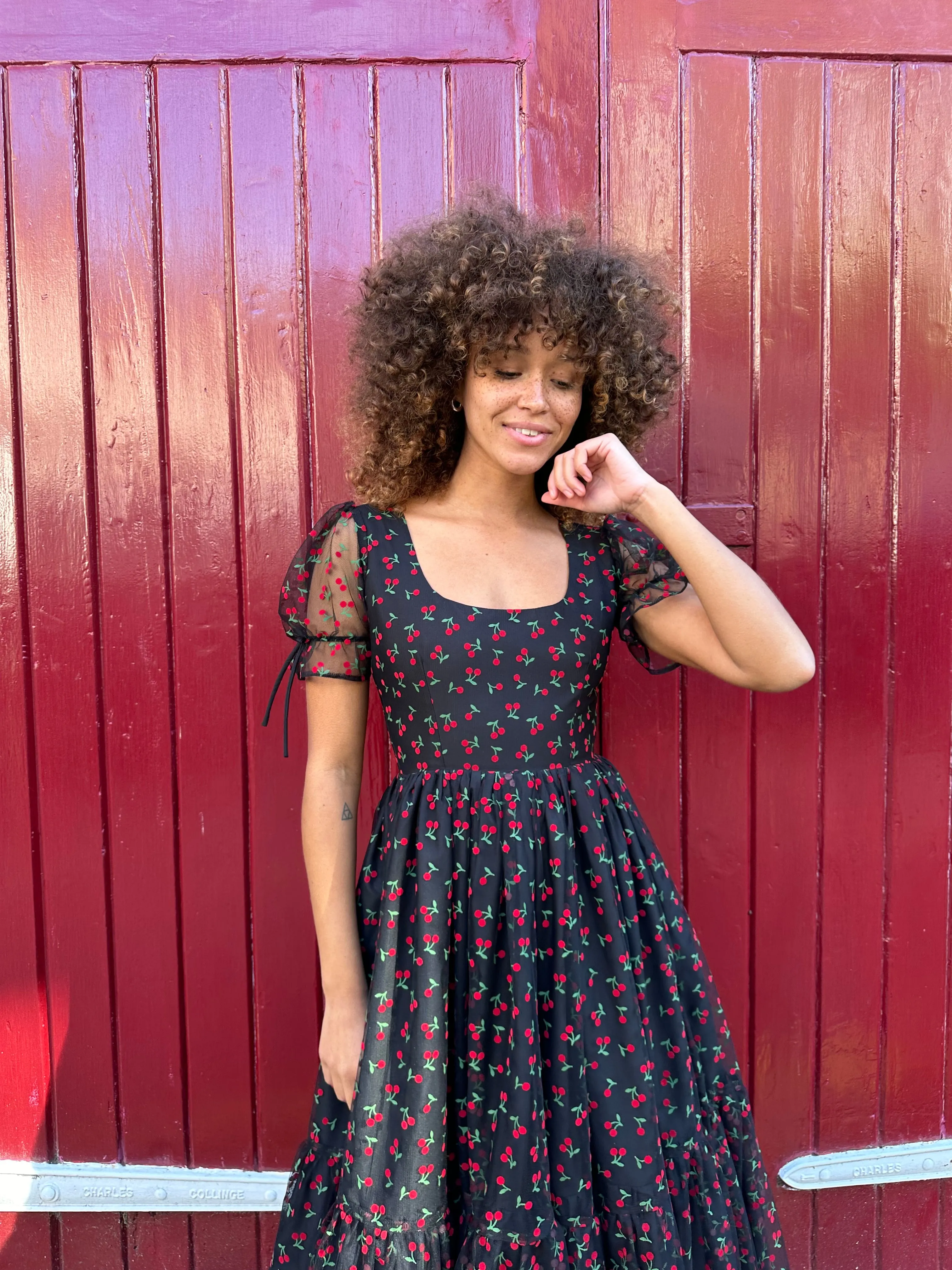 Whitney Midi Dress - Cherry sold by Molby the Label product image thumbnail 5