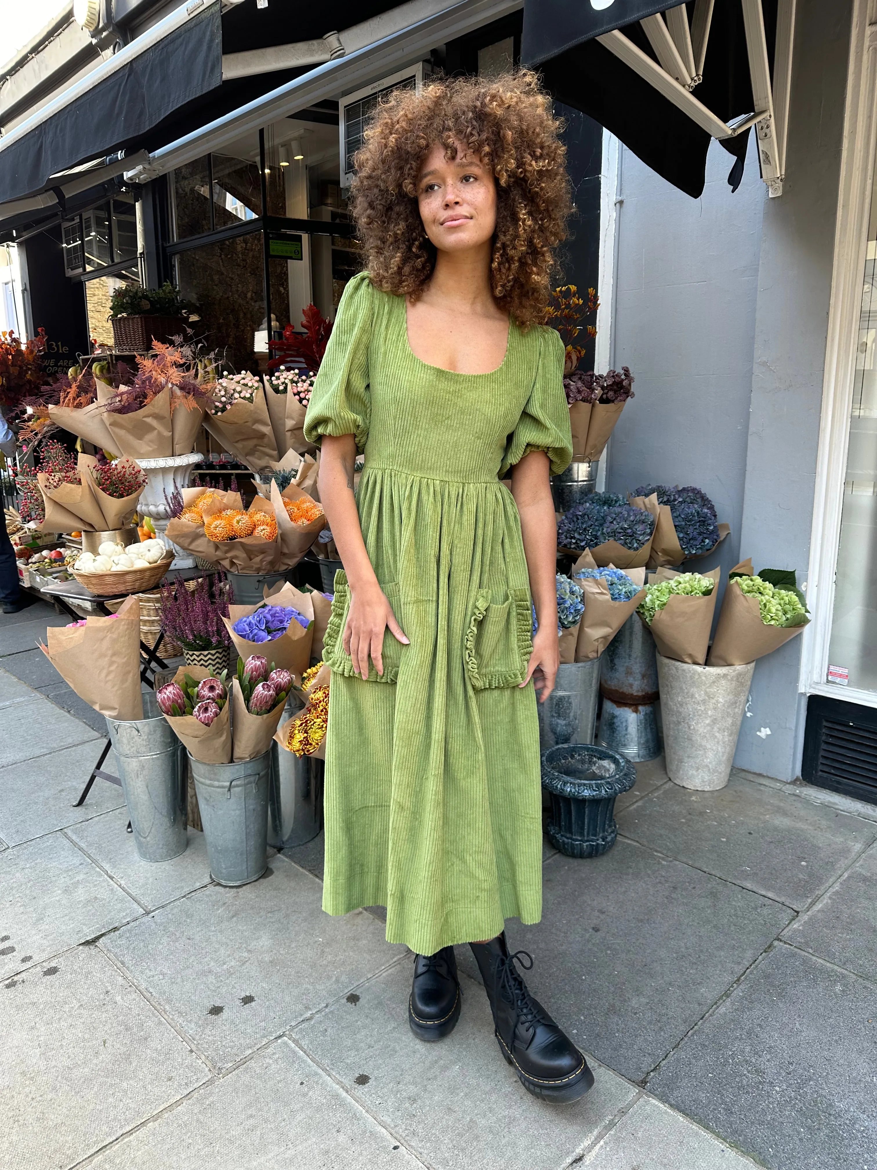 Minnie Dress - Olive Corduroy sold by Molby the Label product image thumbnail 2