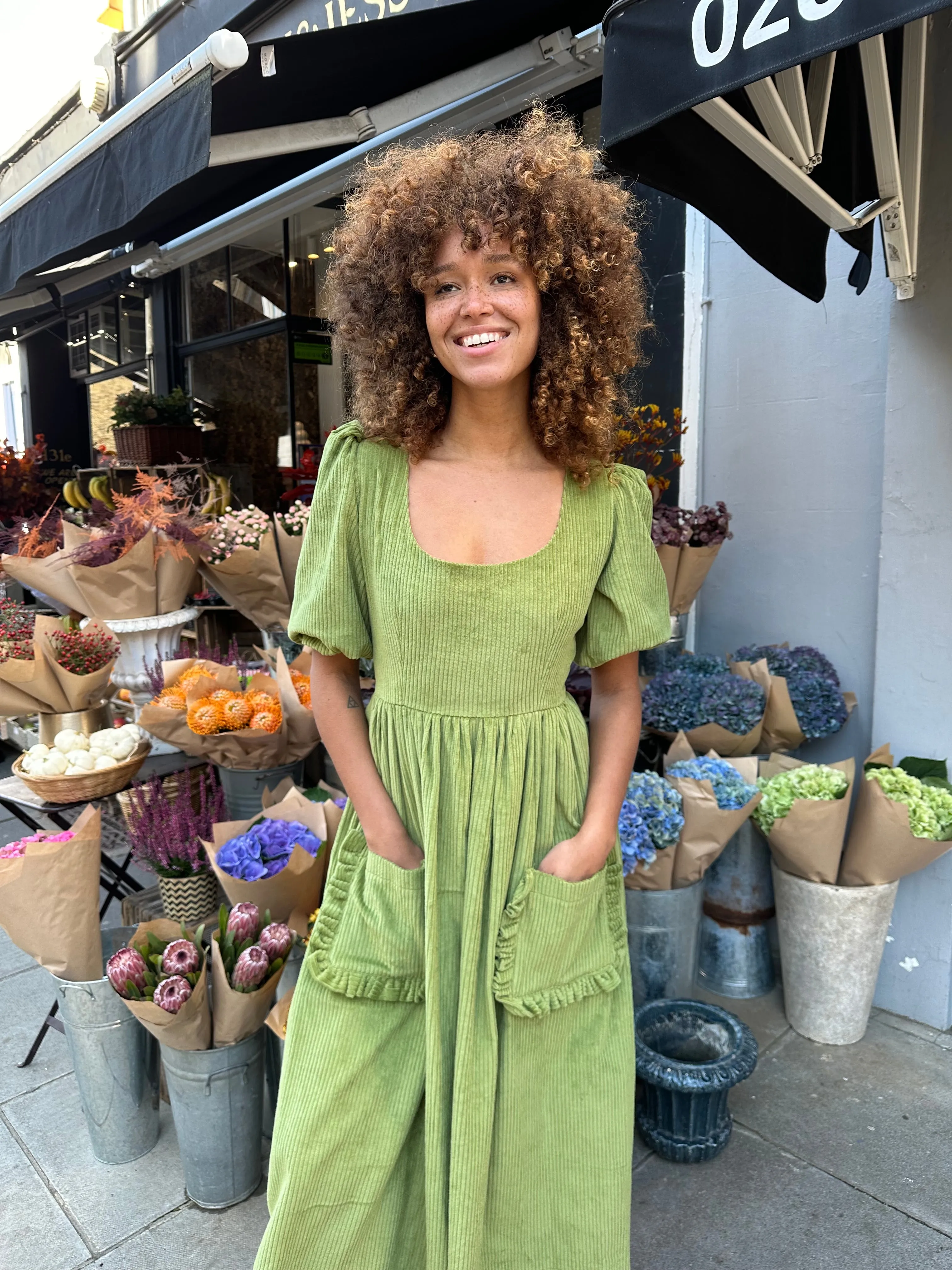 Minnie Dress - Olive Corduroy sold by Molby the Label