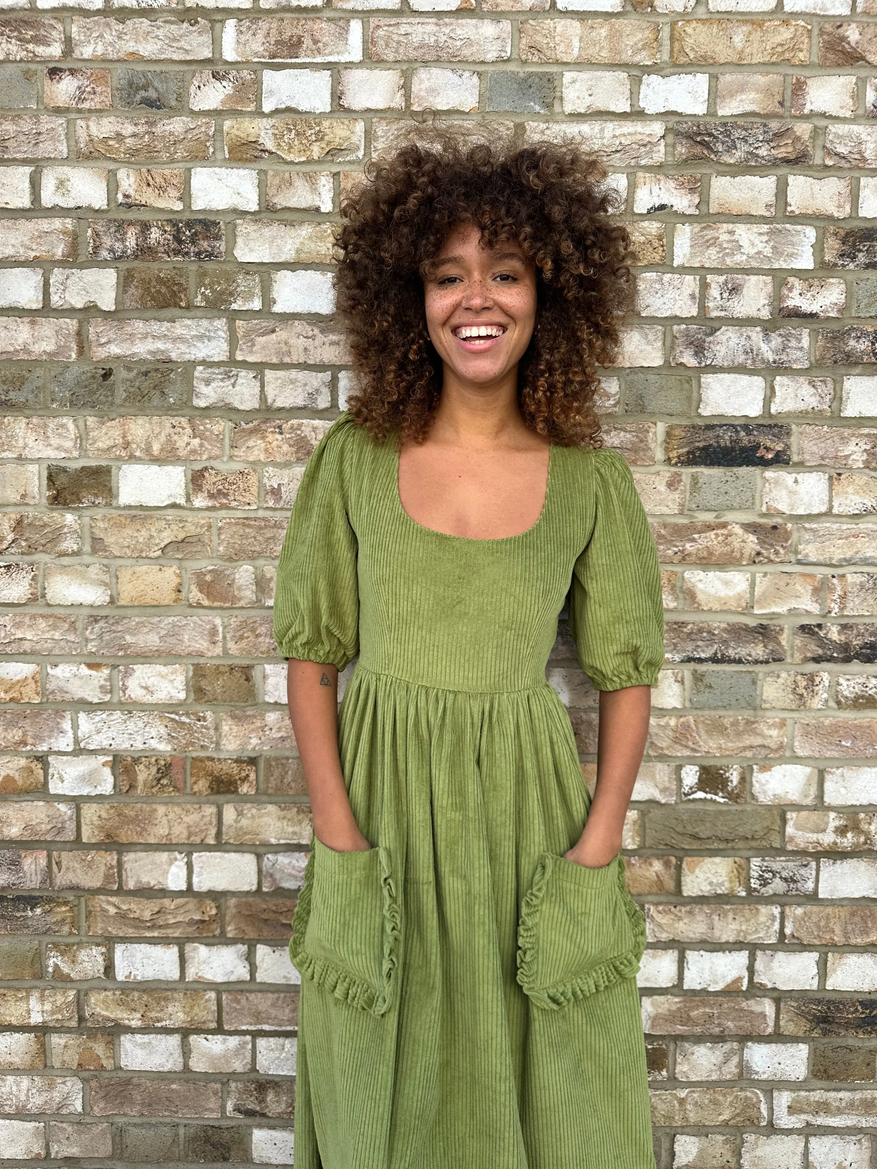 Minnie Dress - Olive Corduroy sold by Molby the Label product image thumbnail 4