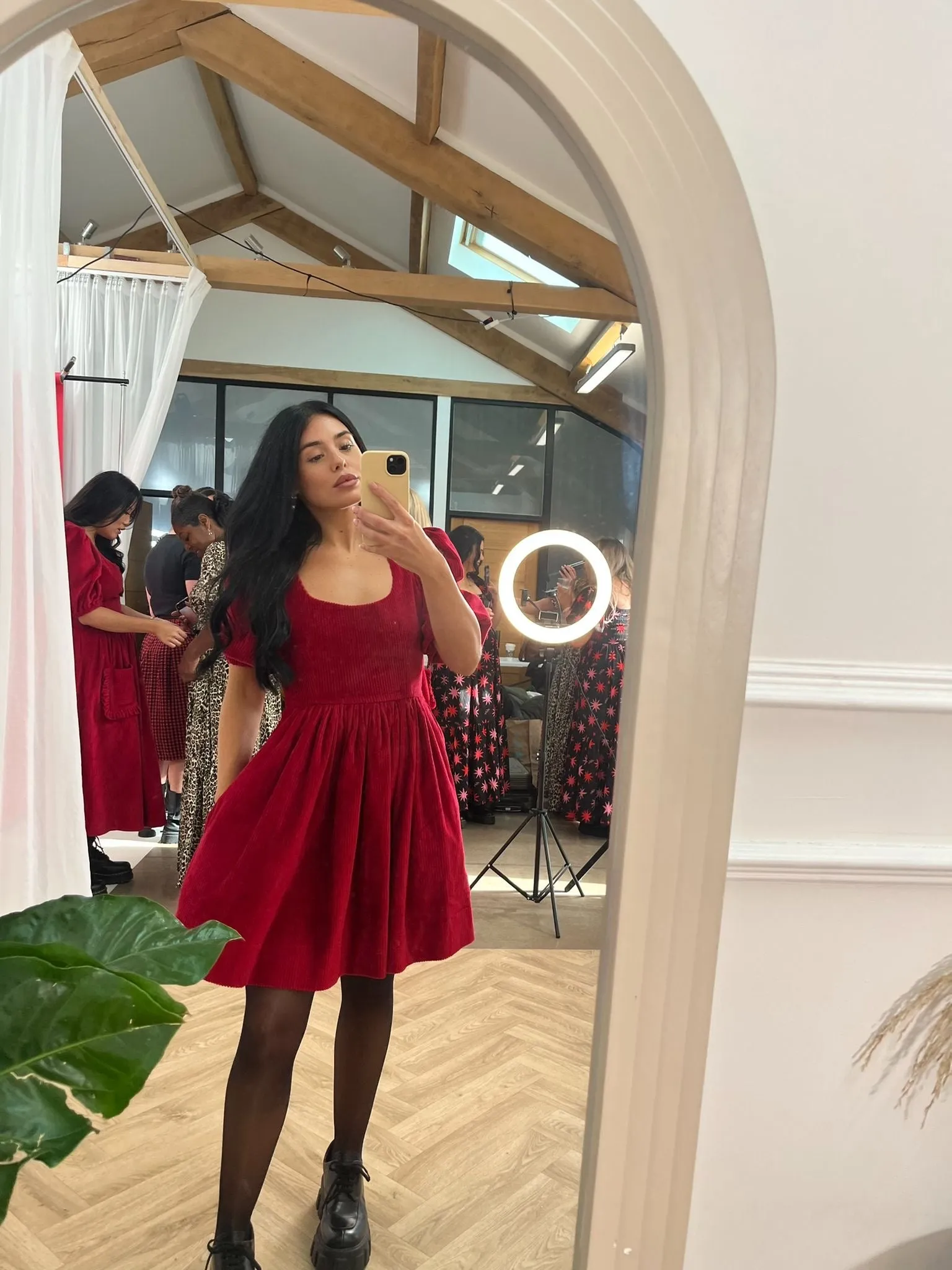 Minnie Dress - Red Corduroy Mini sold by Molby the Label