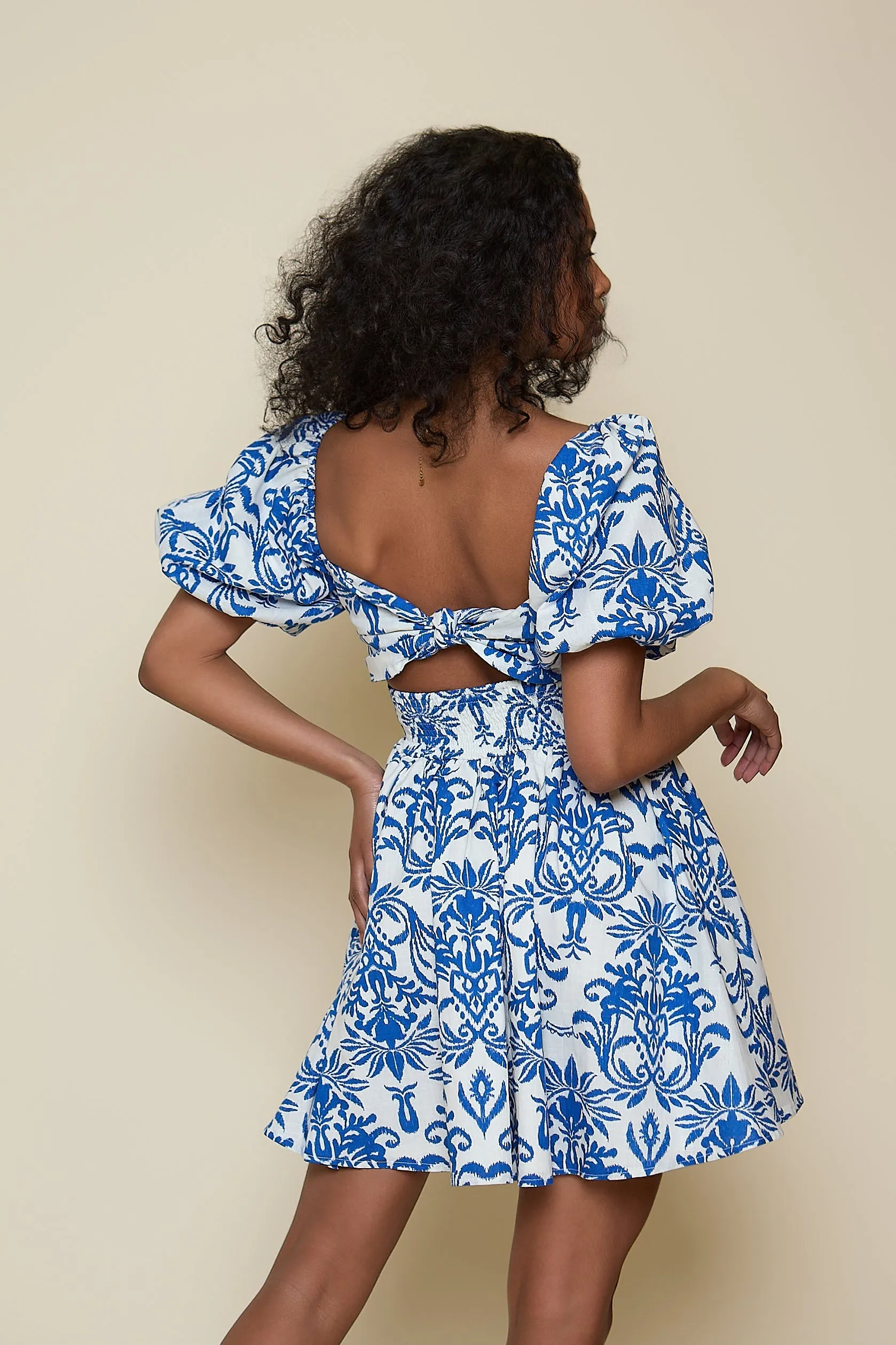 Olive Mini Dress - Blue Baroque print sold by Molby the Label product image thumbnail 2