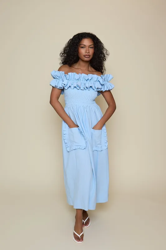 Sofia Dress - Light Blue sold by Molby the Label