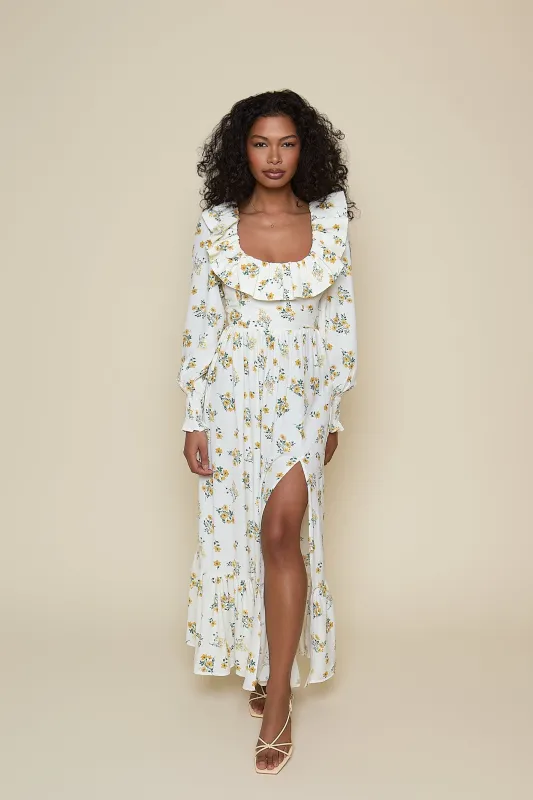 Florence Dress - Yellow Floral sold by Molby the Label