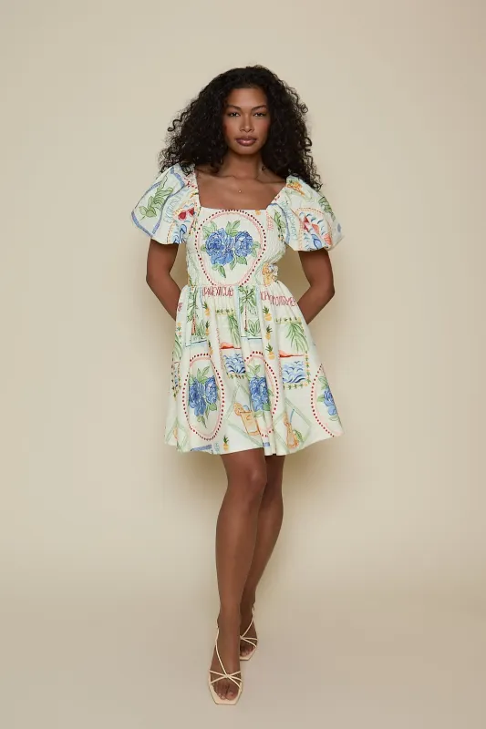 Eliza Dress - Palm Print sold by Molby the Label