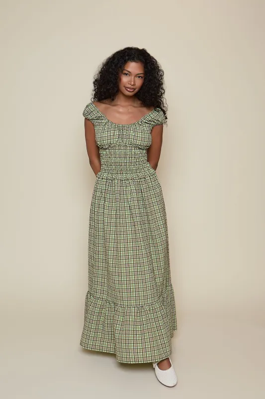 Clara Dress - Green Check sold by Molby the Label