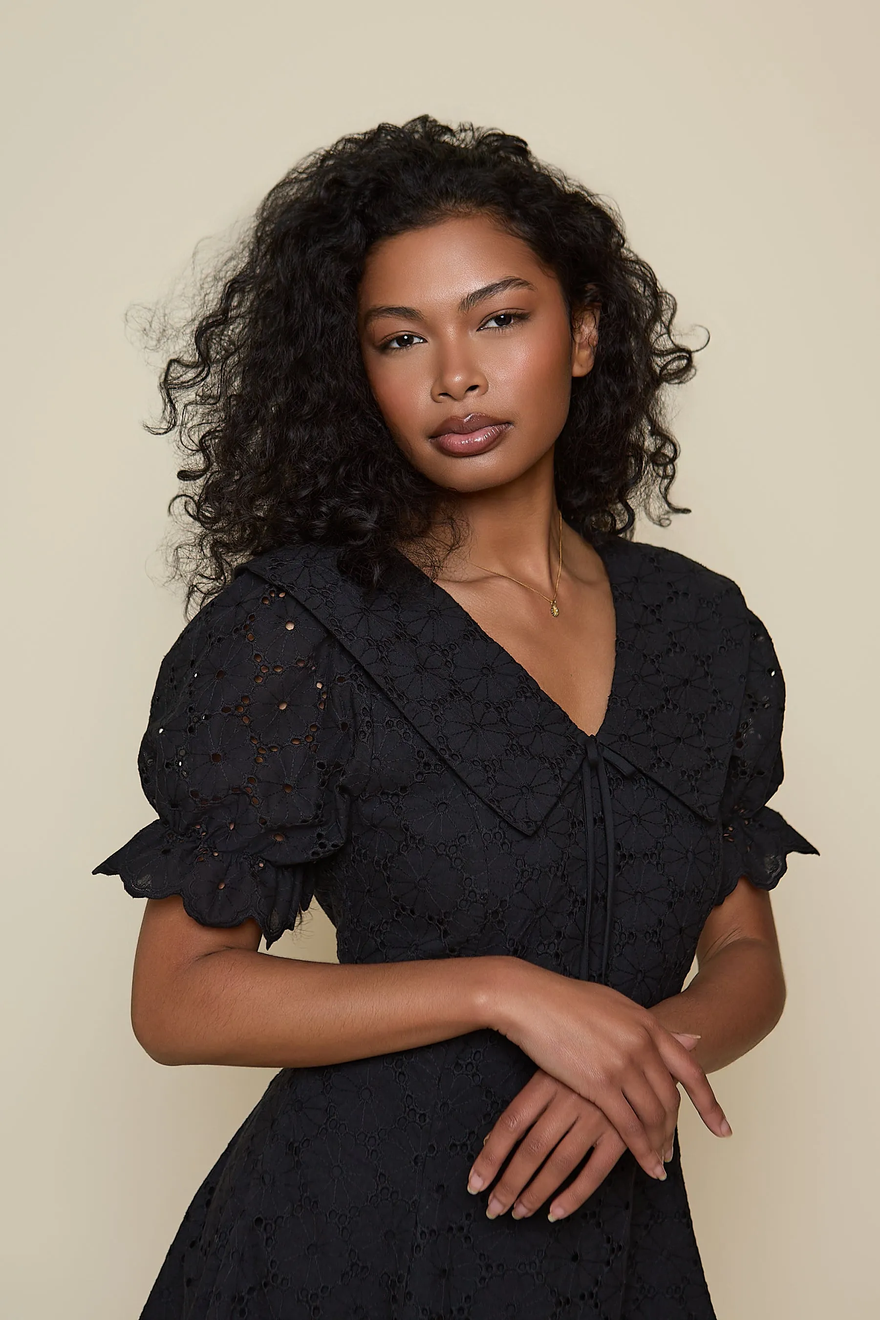 Annie Dress - Black Broderie sold by Molby the Label product image thumbnail 3