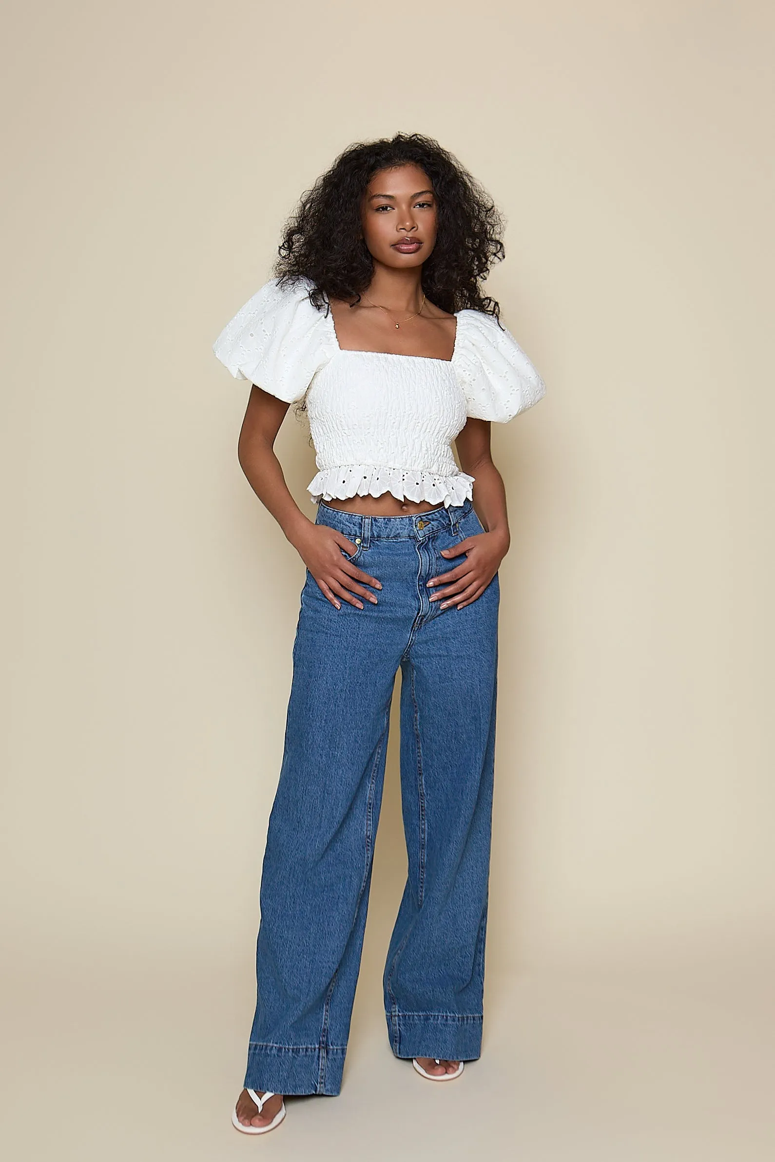 Gia Top - White Broderie sold by Molby the Label product image thumbnail 4