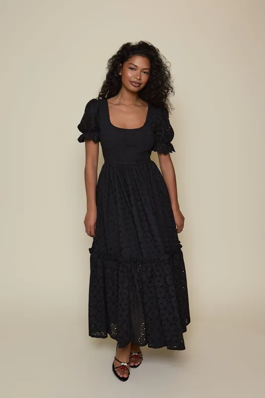 Delilah Dress - Black Broderie sold by Molby the Label