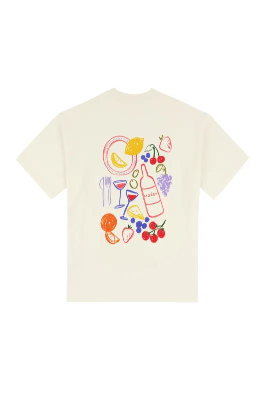 Picnic Print Boyfriend Tee - Off White sold by Molby the Label