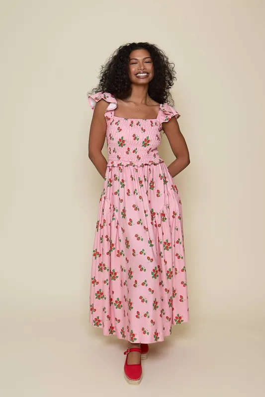 Nina Dress - Strawberry Print sold by Molby the Label