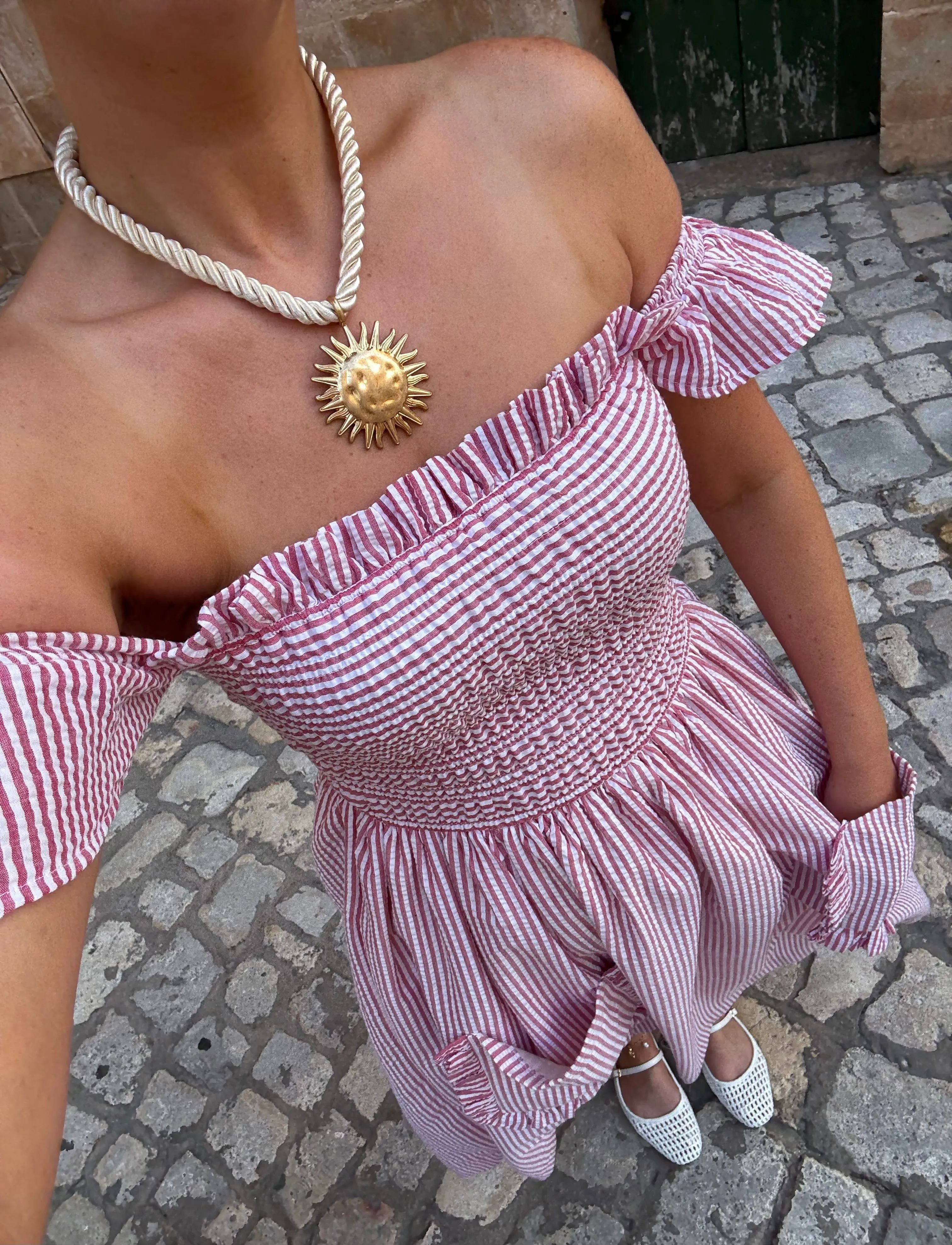 Lola Dress - Red Stripe sold by Molby the Label