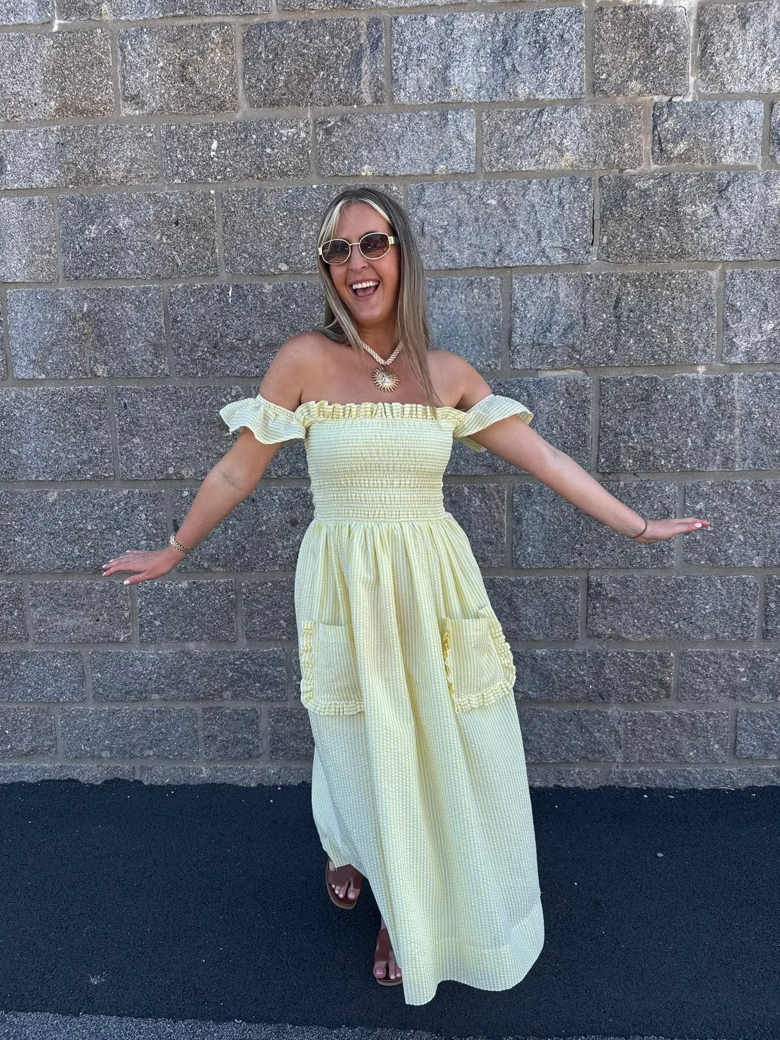 Lola Dress - Yellow Stripe sold by Molby the Label product image thumbnail 2