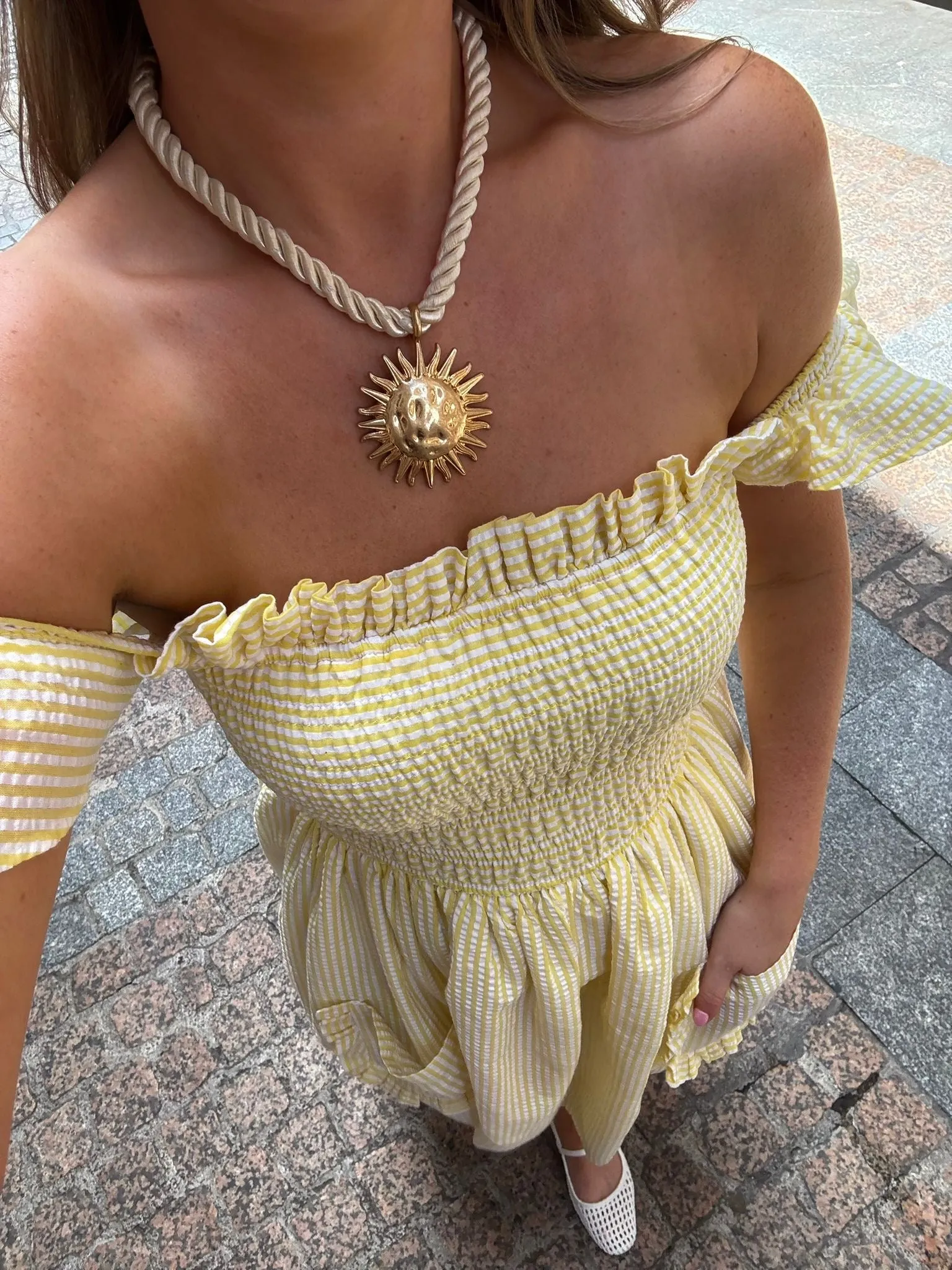 Lola Dress - Yellow Stripe sold by Molby the Label