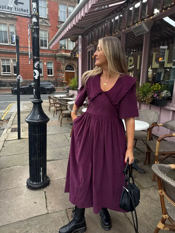 Bertie Dress - Purple Corduroy sold by Molby the Label