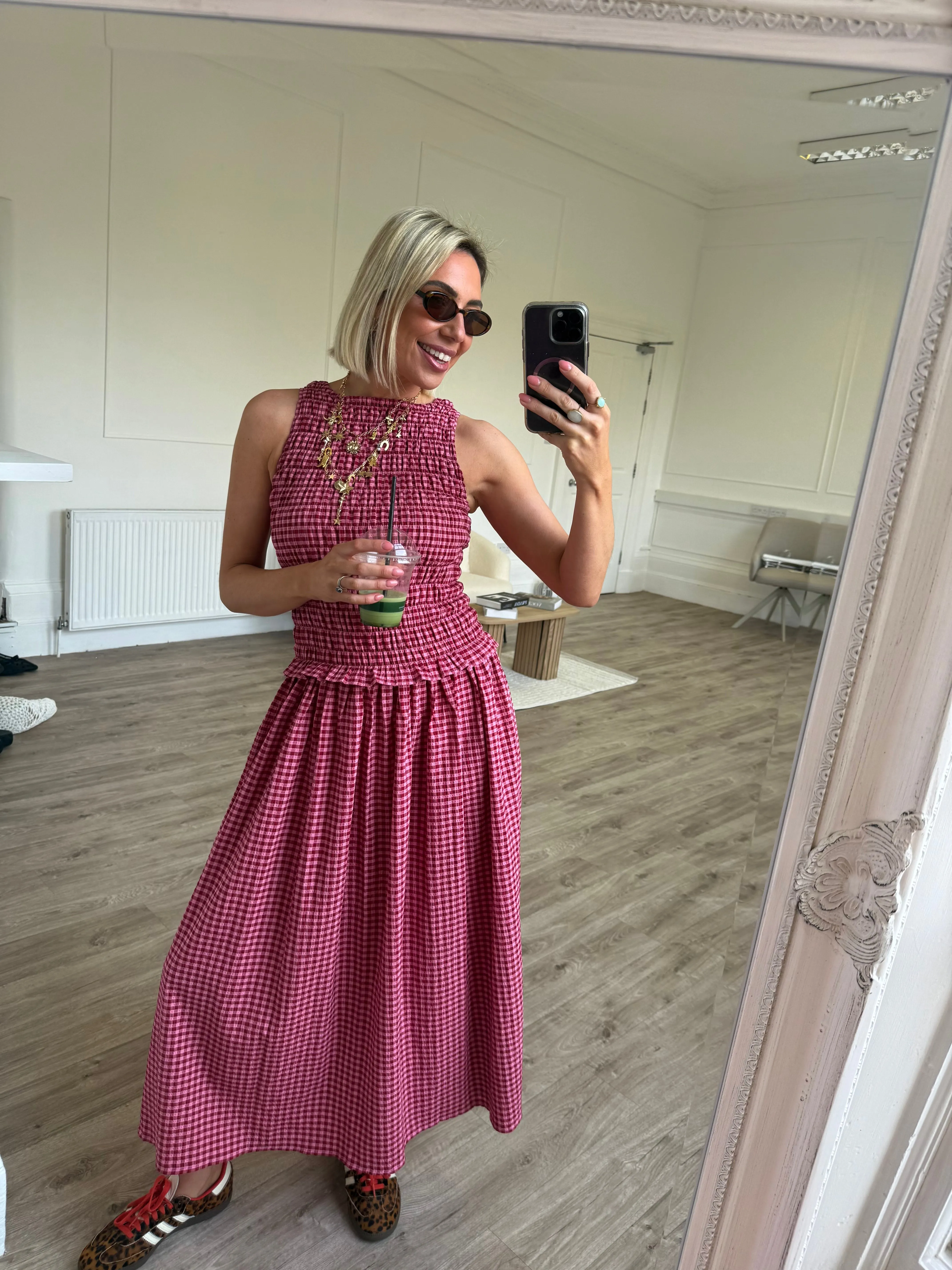 Pippa Dress - Burgundy Gingham sold by Molby the Label product image thumbnail 3