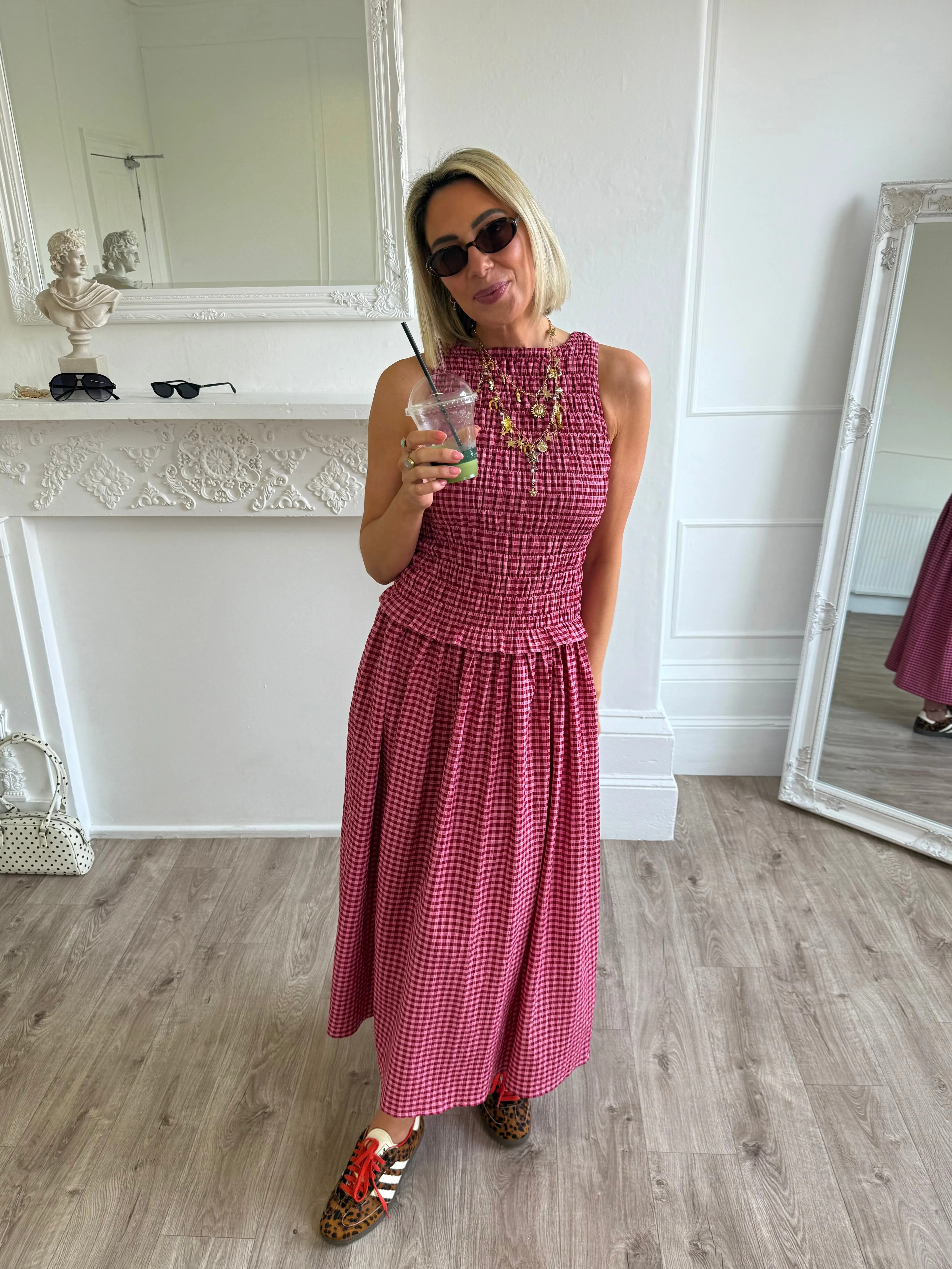 Pippa Dress - Burgundy Gingham sold by Molby the Label product image thumbnail 4