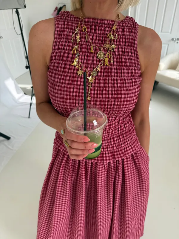 Pippa Dress - Burgundy Gingham made by Molby the Label