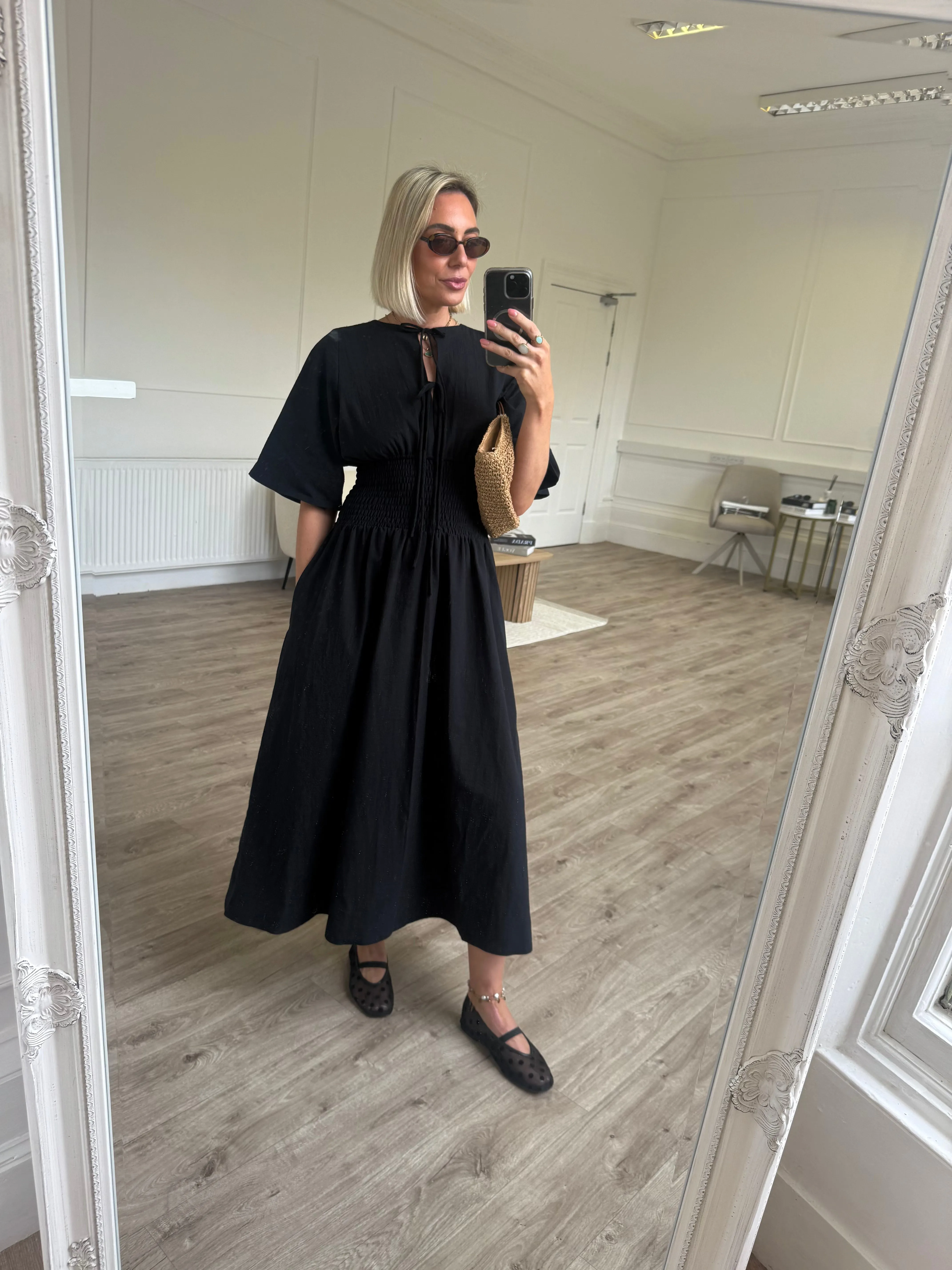 Etta Dress - Black Seersucker sold by Molby the Label product image thumbnail 4