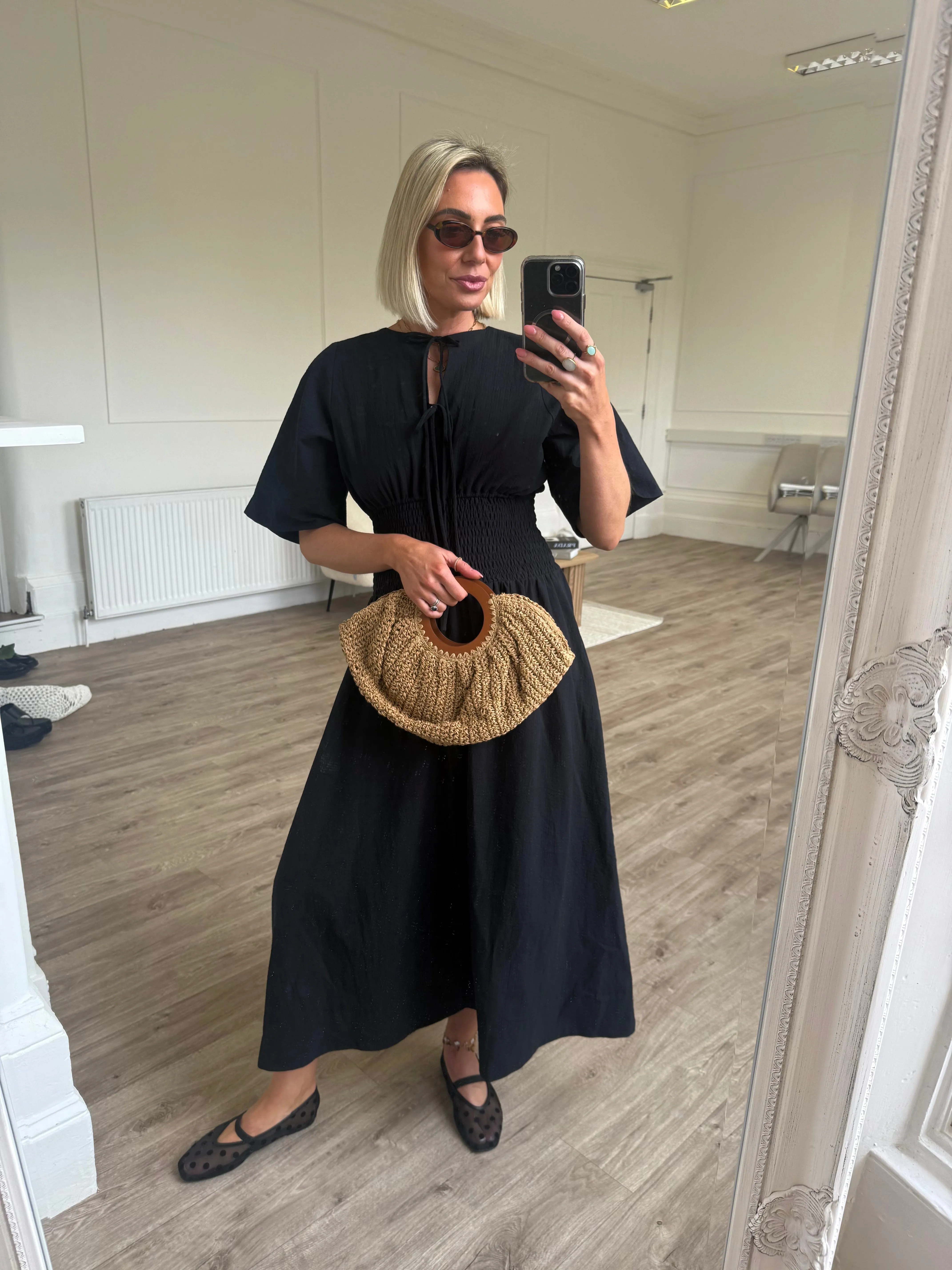 Etta Dress - Black Seersucker sold by Molby the Label product image thumbnail 2