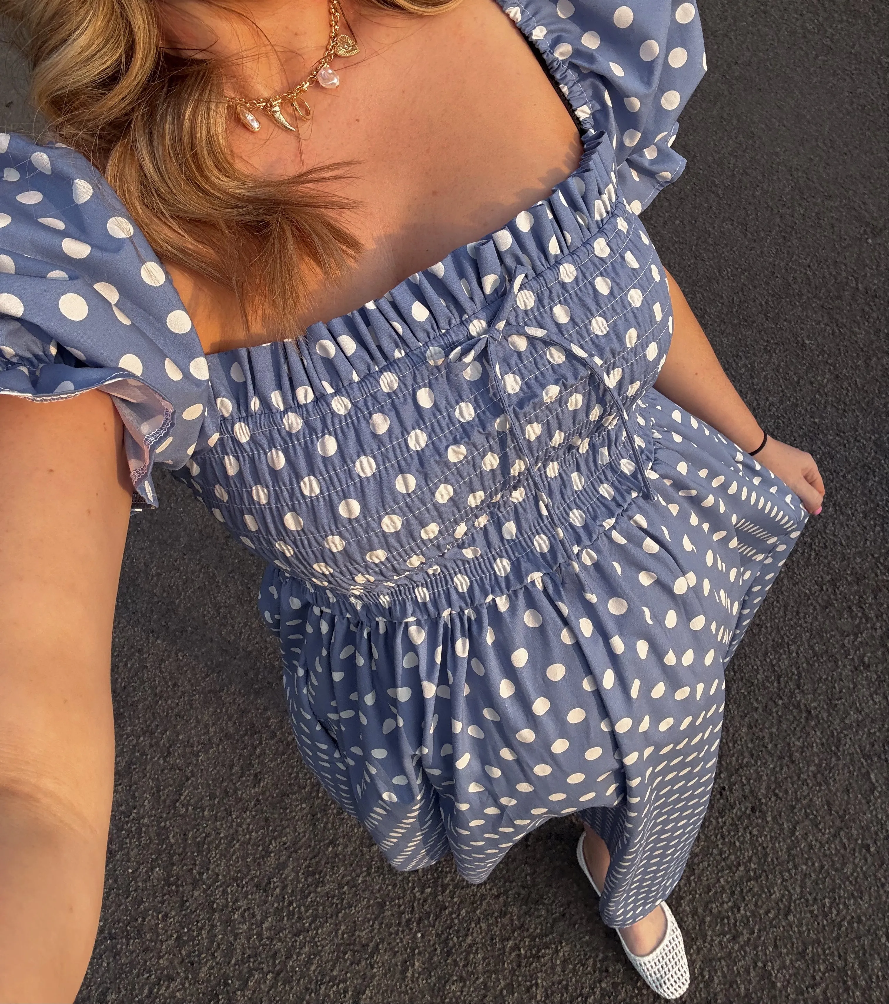 Lottie Dress - Blue Polka Dot sold by Molby the Label product image thumbnail 3