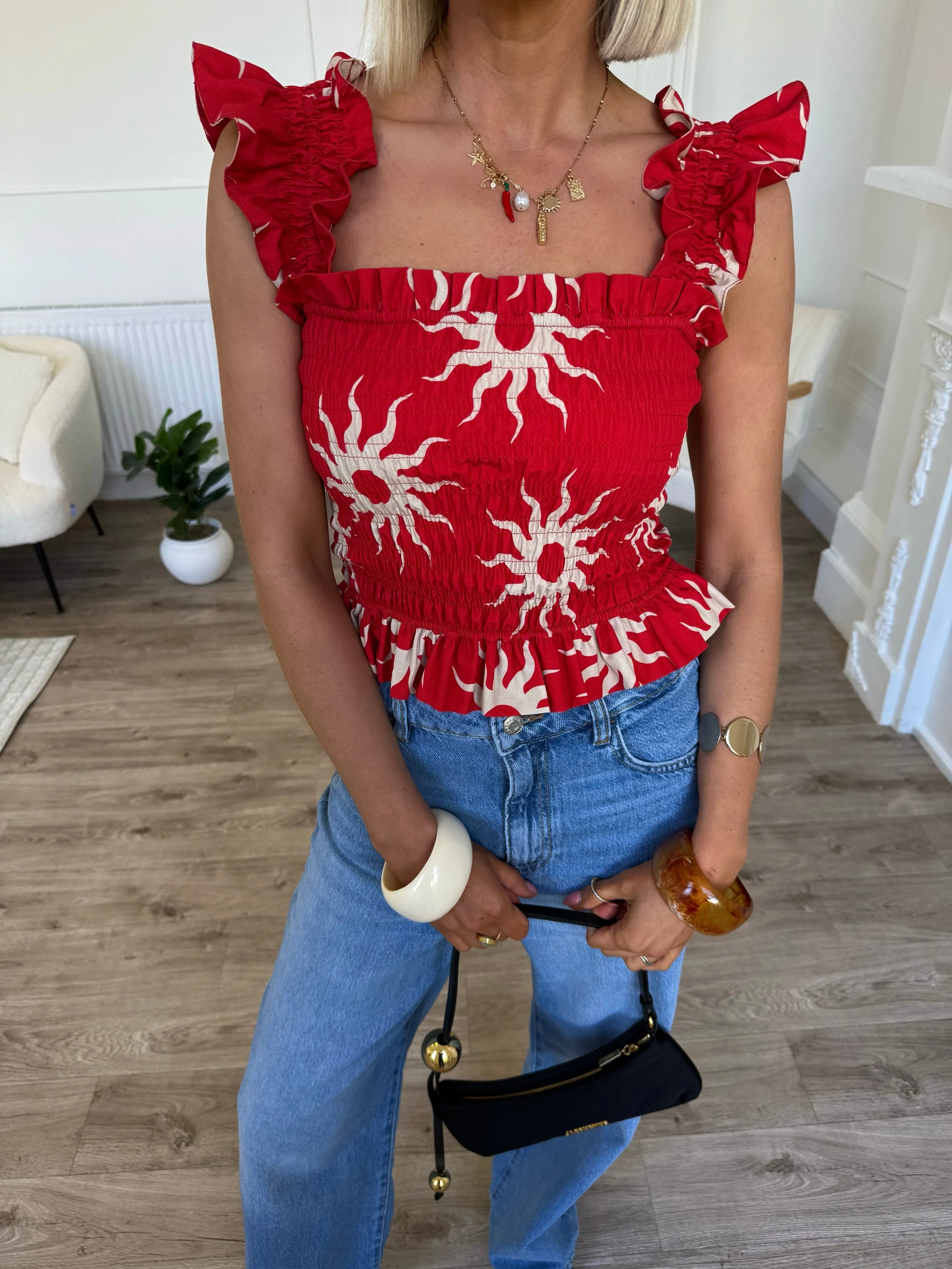Gia Top - Red Sunburst sold by Molby the Label product image thumbnail 4